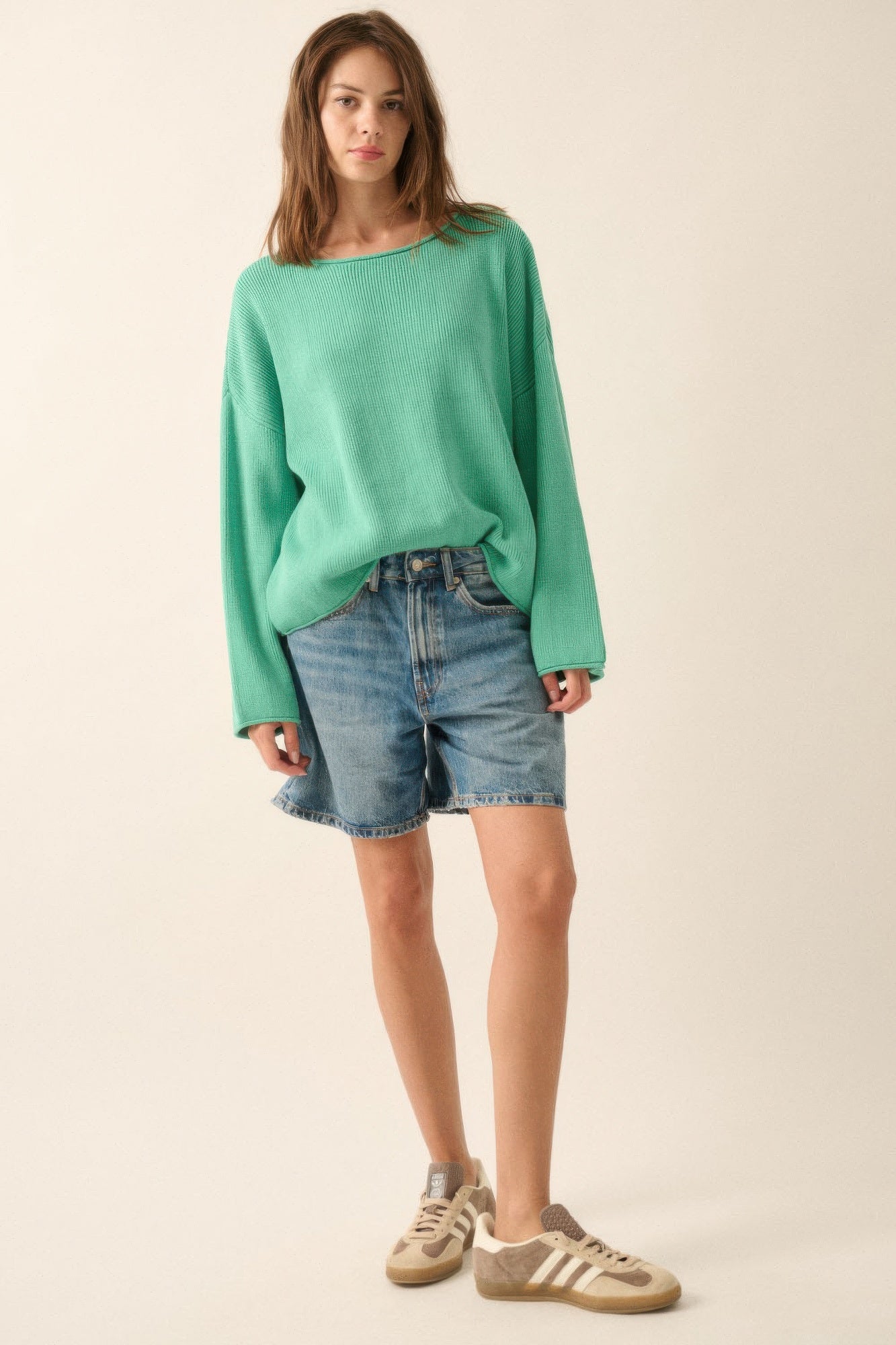 Ribbed Oversized Boatneck Sweater Secondary image