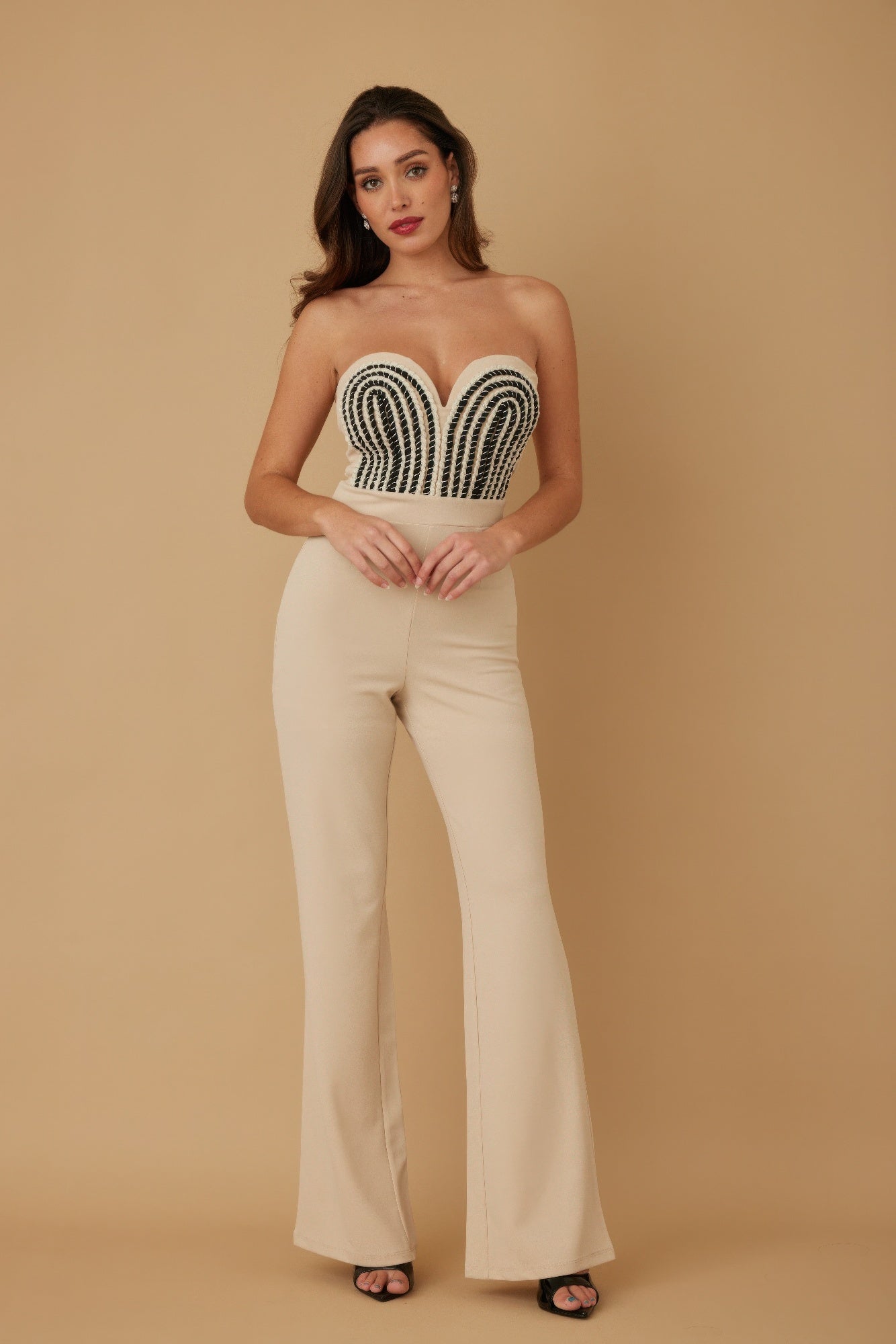 Rope Detail Strapless Two-Tone Jumpsuit Secondary image