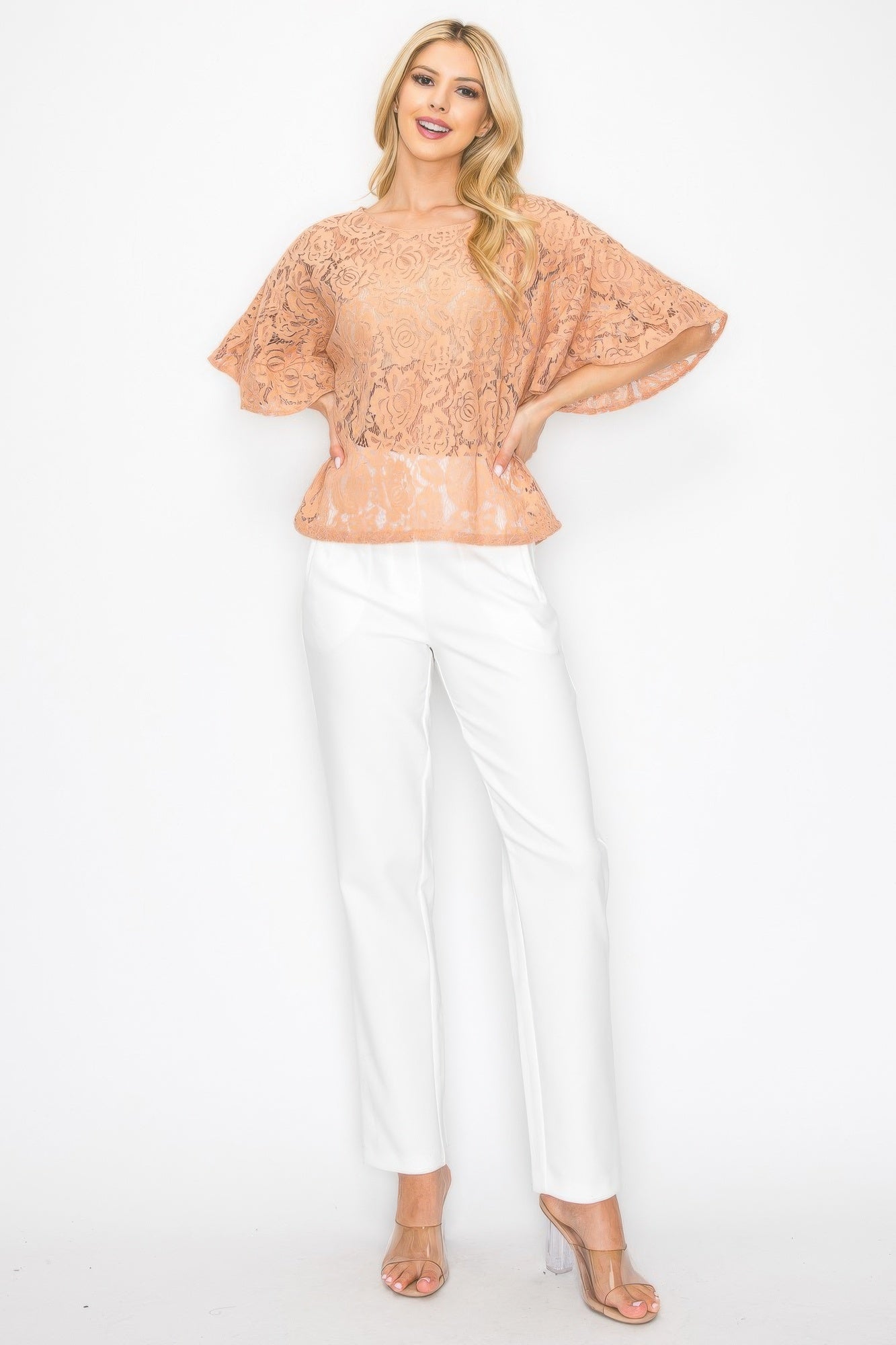Floral Lace Boxy Blouse with Embroidered Detail Secondary image