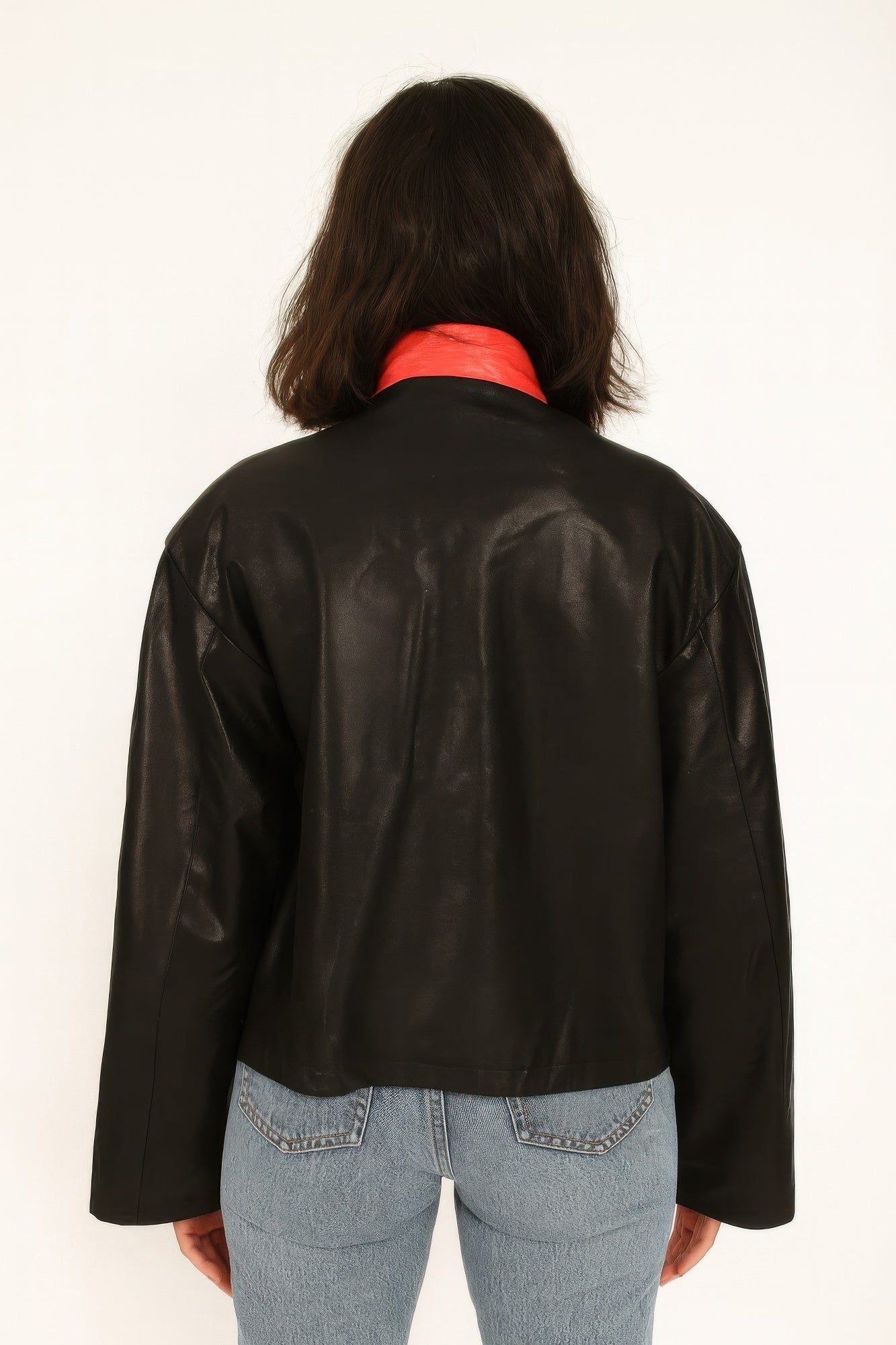 Color-Panel Moto Jacket with Graphic Details Secondary image