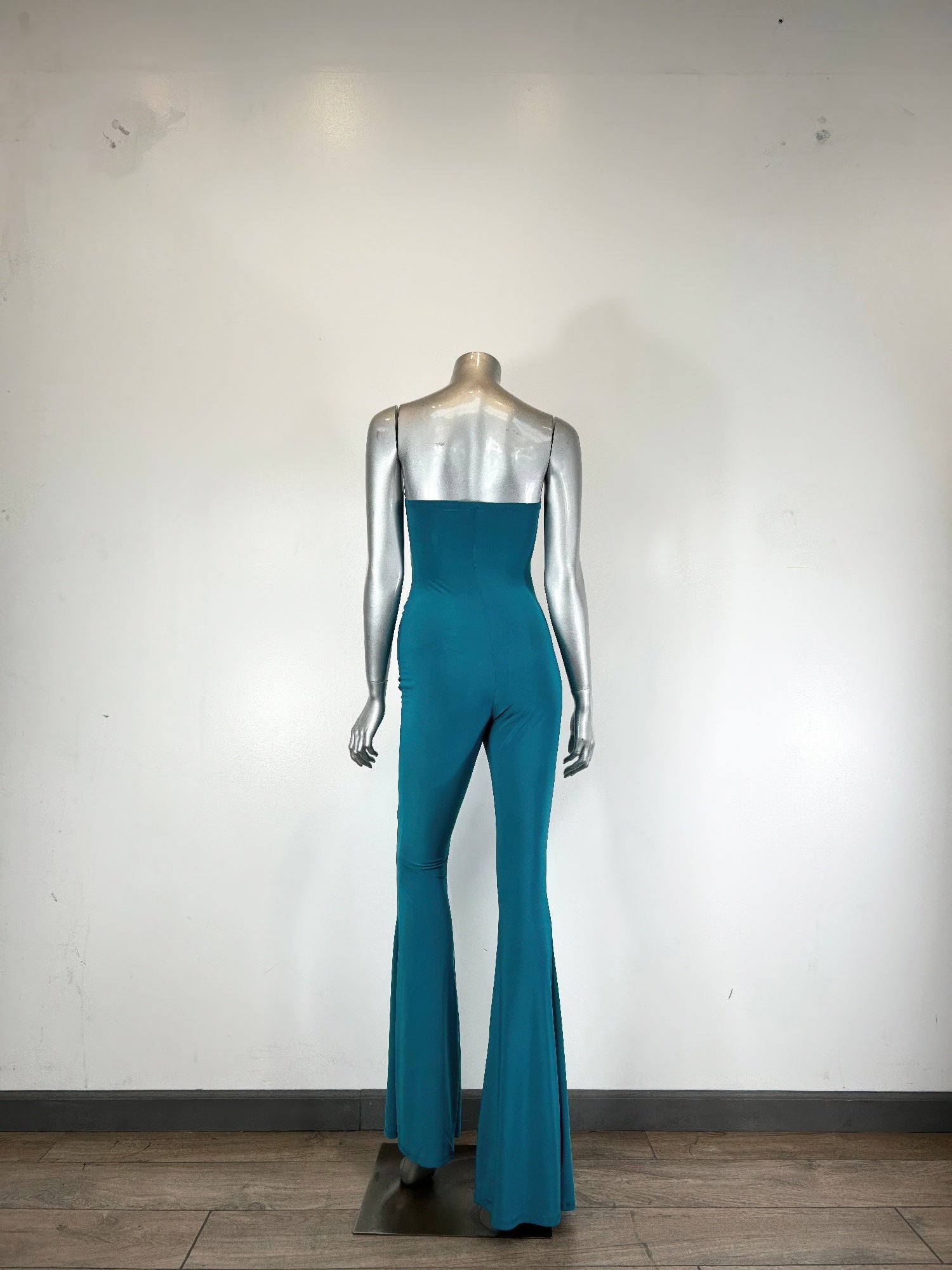 Teal Strapless Cut-Out Jumpsuit with Ruched Waist Secondary image