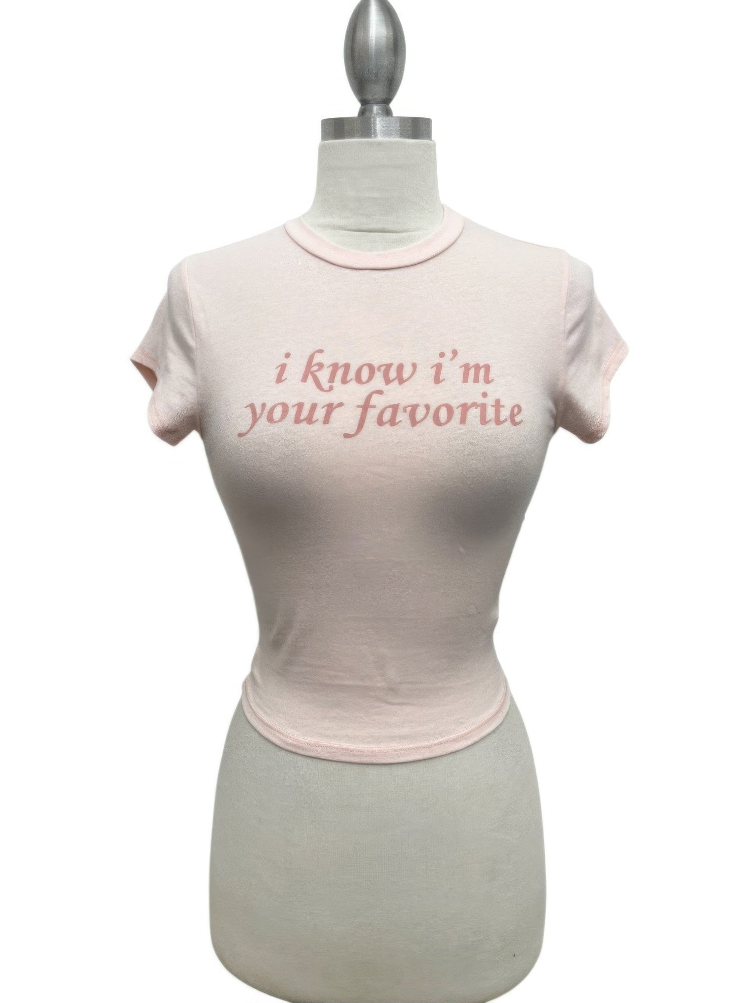 Pink Graphic Cropped Baby Tee Secondary image