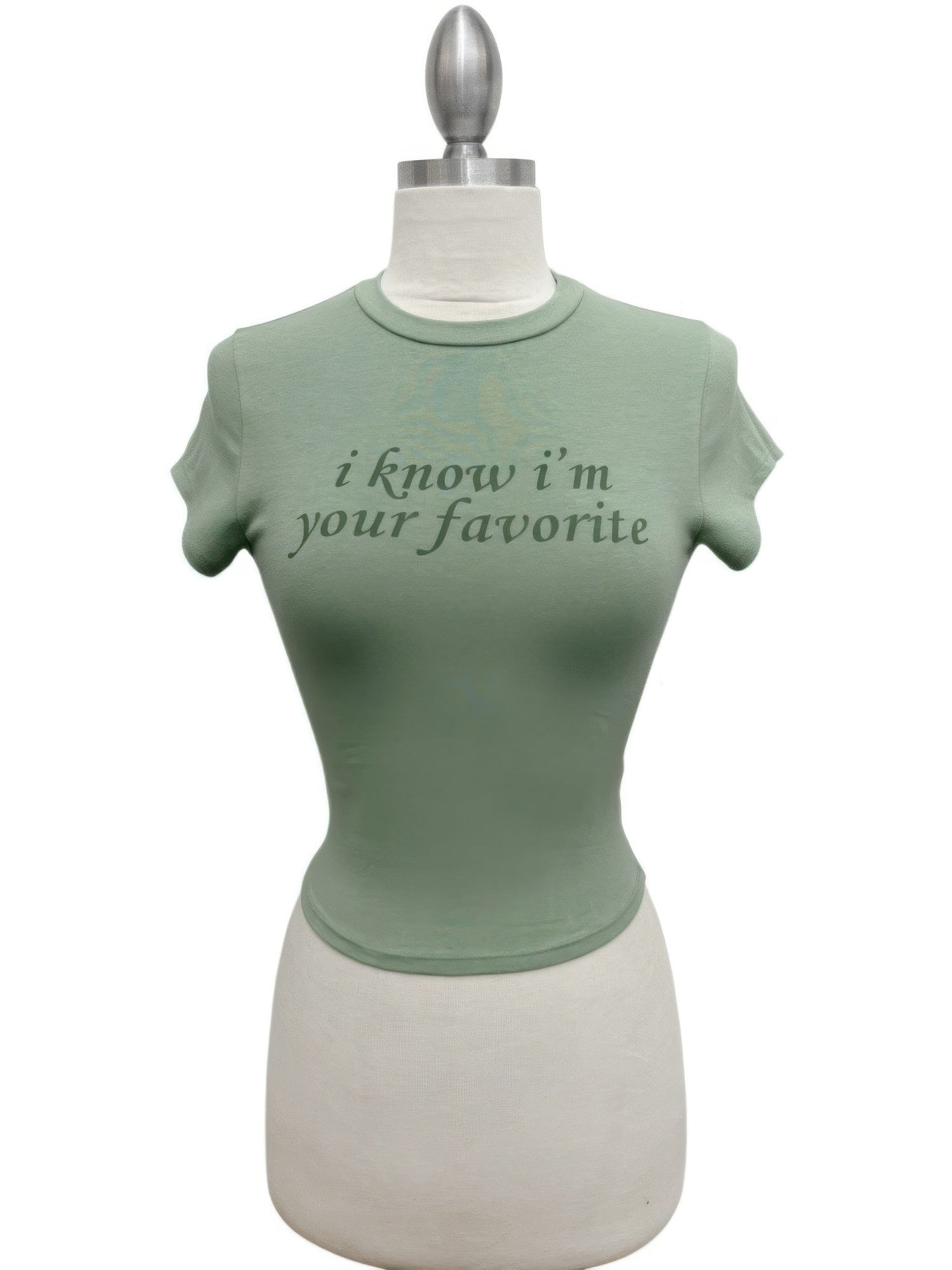 Sage Graphic Cropped Baby Tee Secondary image