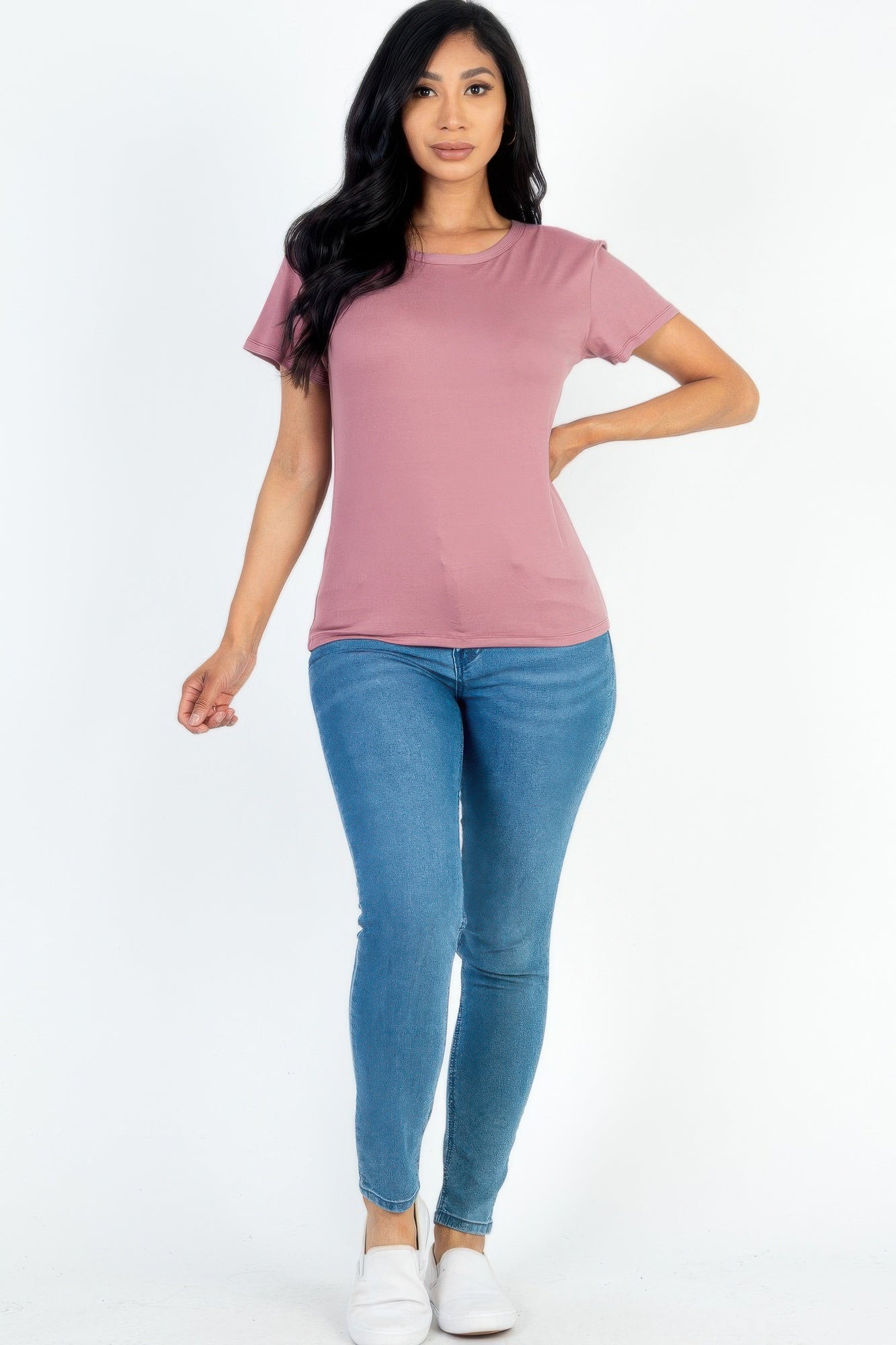 Stretch Jersey Short-Sleeve Crew Neck T-Shirt Secondary image