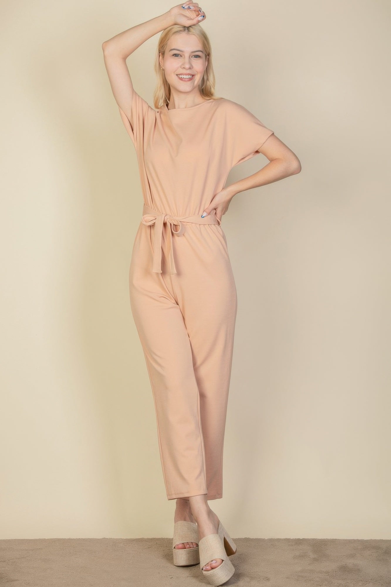 Tie Waist Relaxed Jumpsuit Secondary image