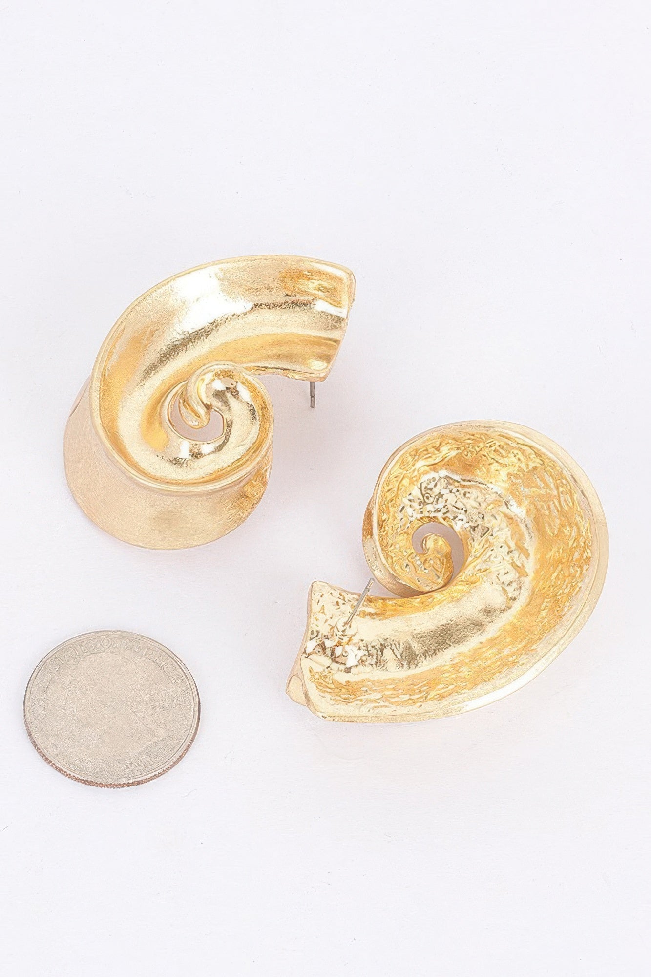 Gold-Plated Spiral Statement Earrings Secondary image