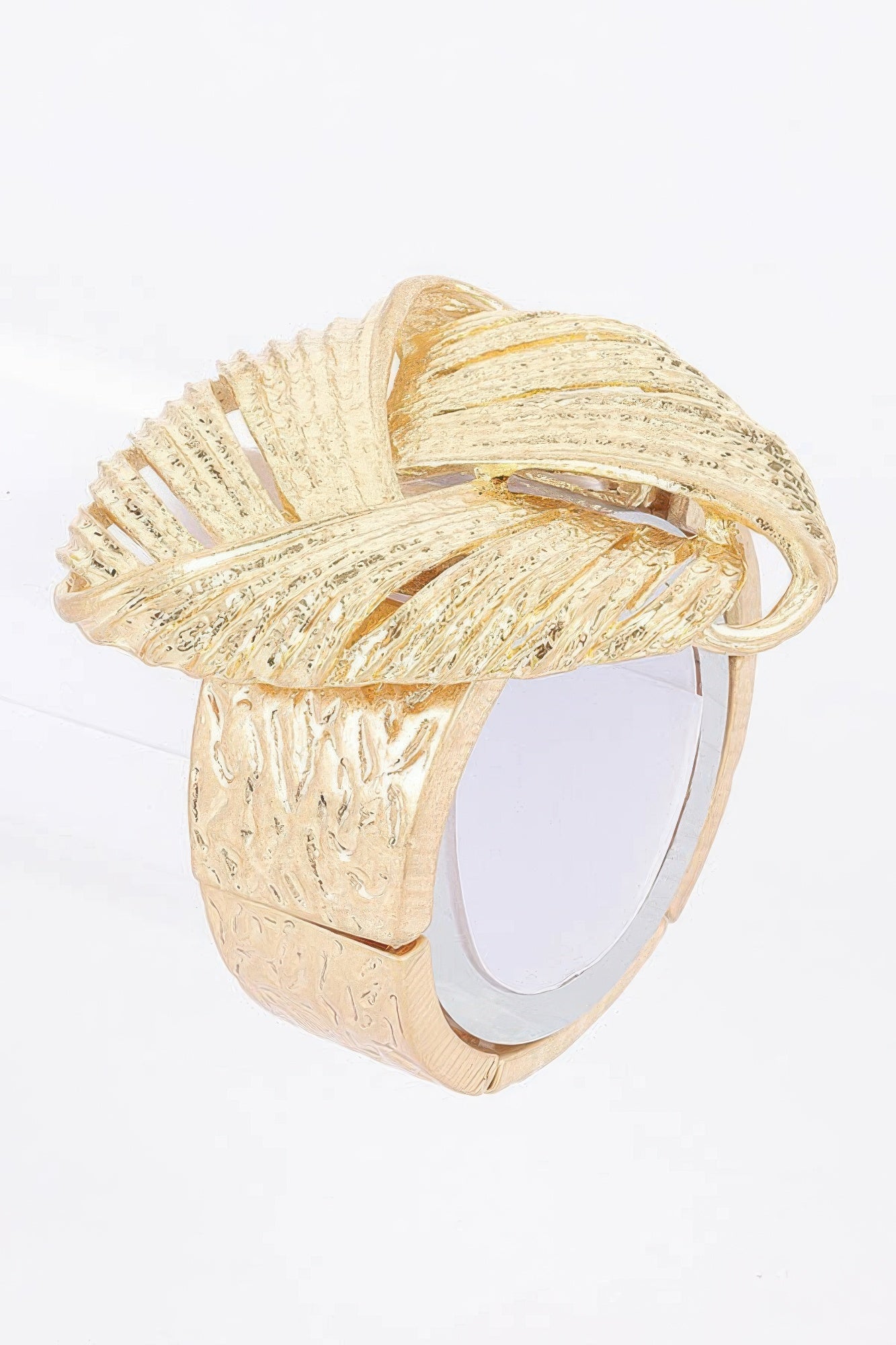 Gold-Tone Textured Stretch Bracelet Secondary image