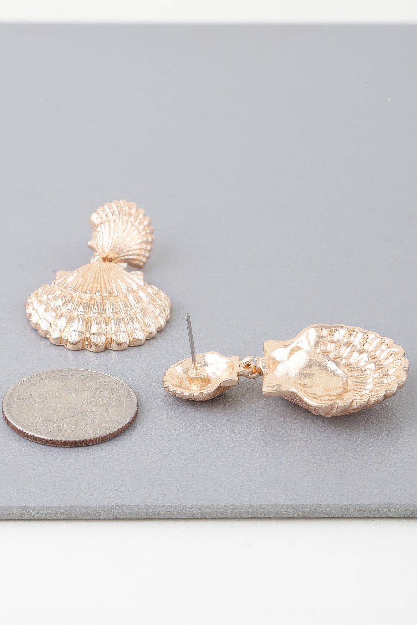 Double Shell Statement Drop Earrings Secondary image