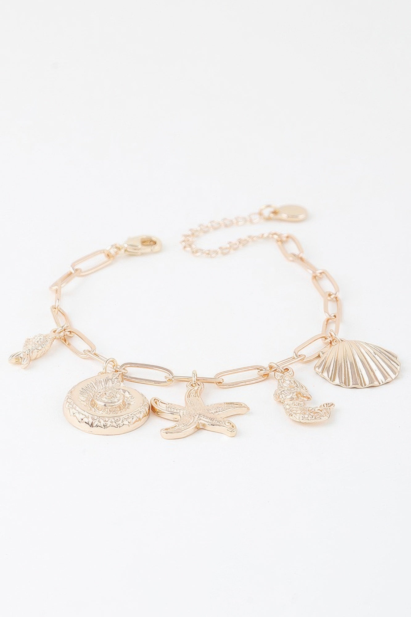 Gold Ocean Charm Chain Bracelet Secondary image