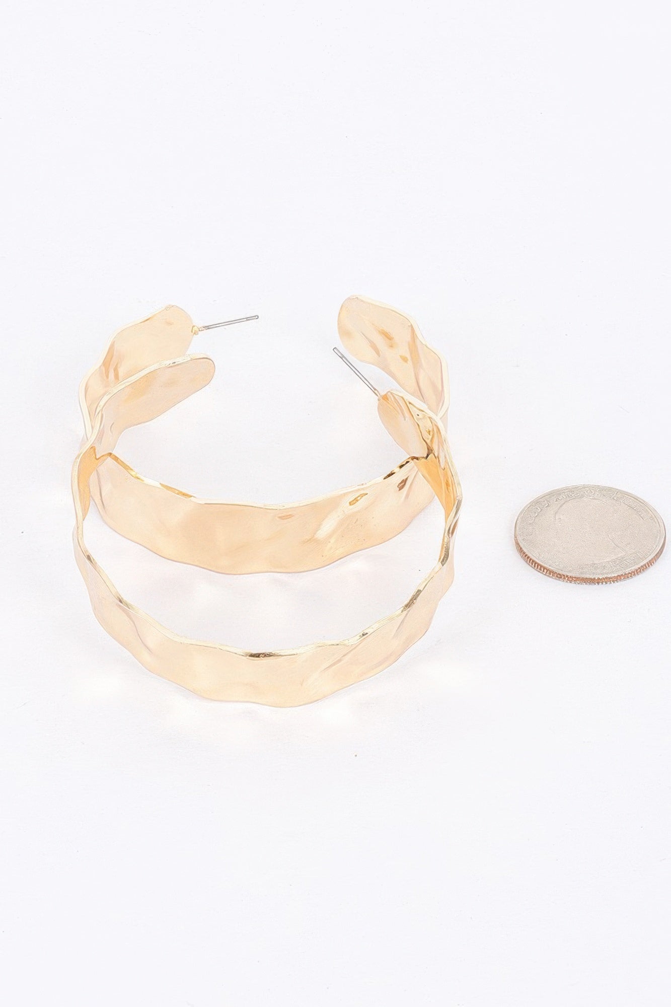 Wide Metal Hoop Earrings Secondary image