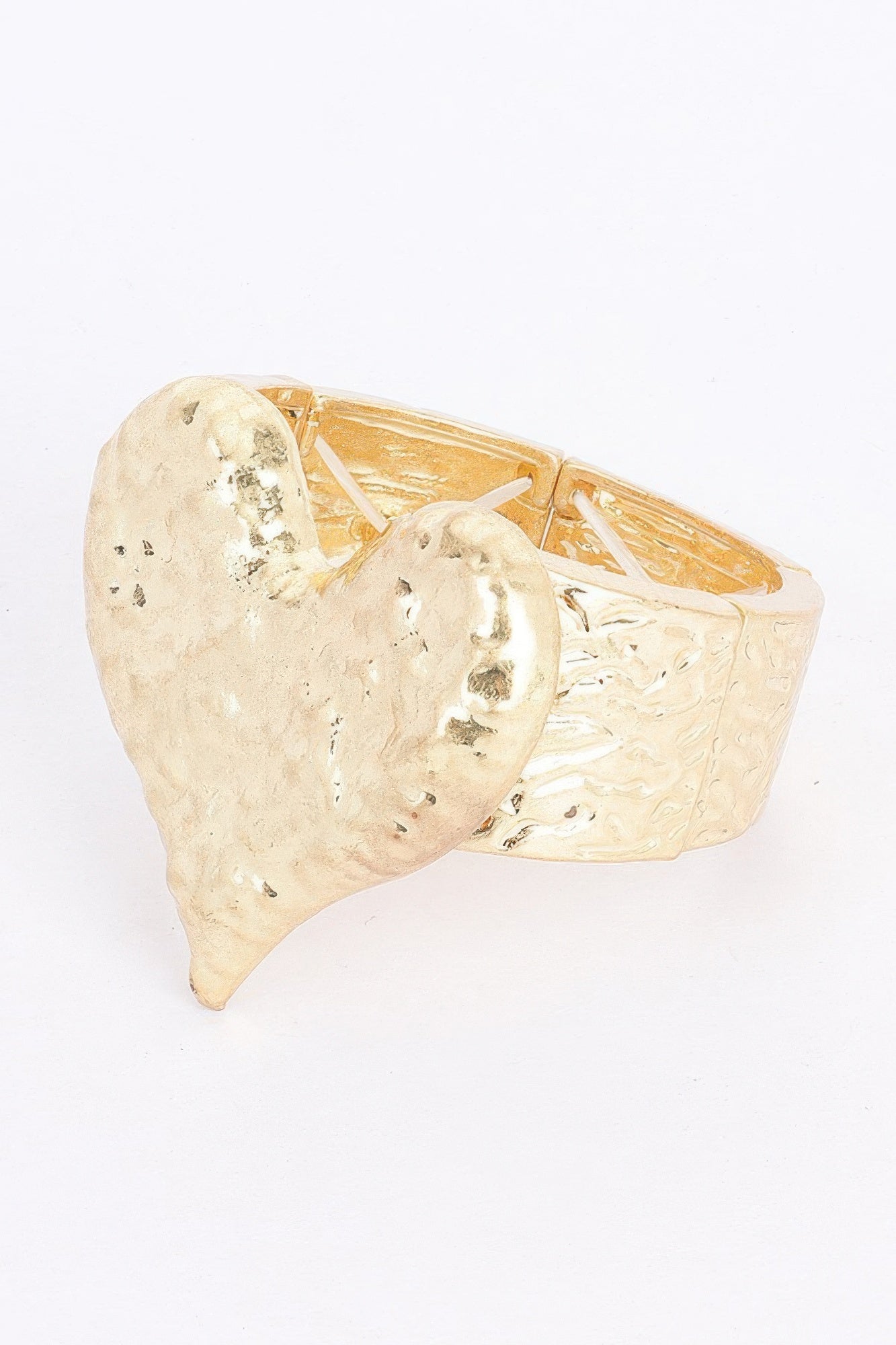 Gold Textured Alloy Stretch Bracelet Secondary image
