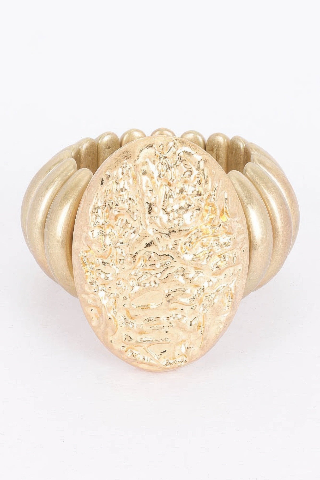 Gold Textured Stretch Bracelet Secondary image