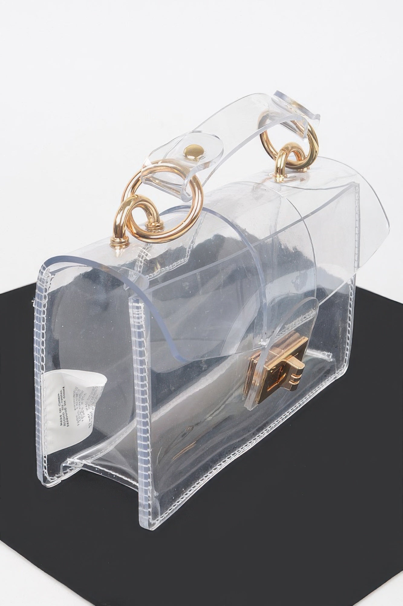 Clear Structured Top Handle Bag With Shoulder Strap Secondary image