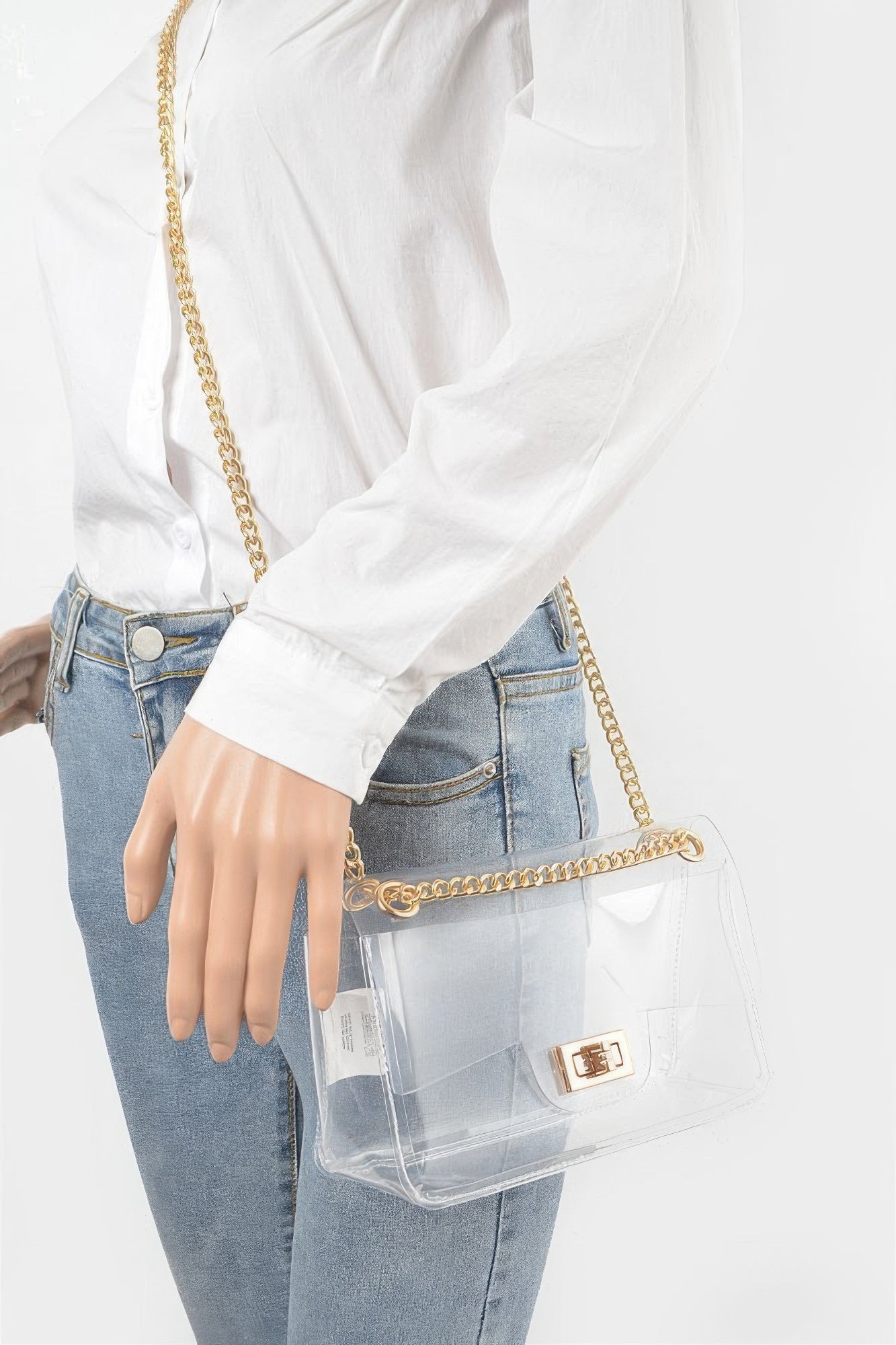 Clear PVC Chain Strap Crossbody Bag Secondary image