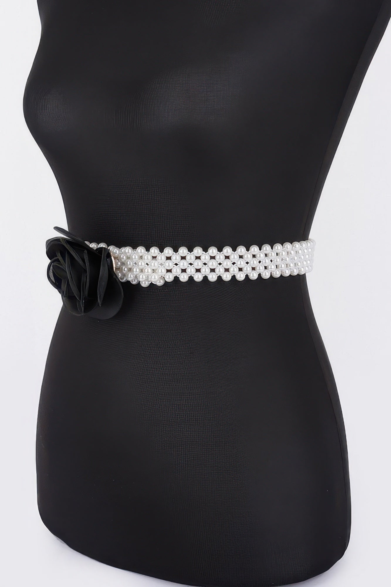 Stretch Pearl Belt with Flower Detail Secondary image