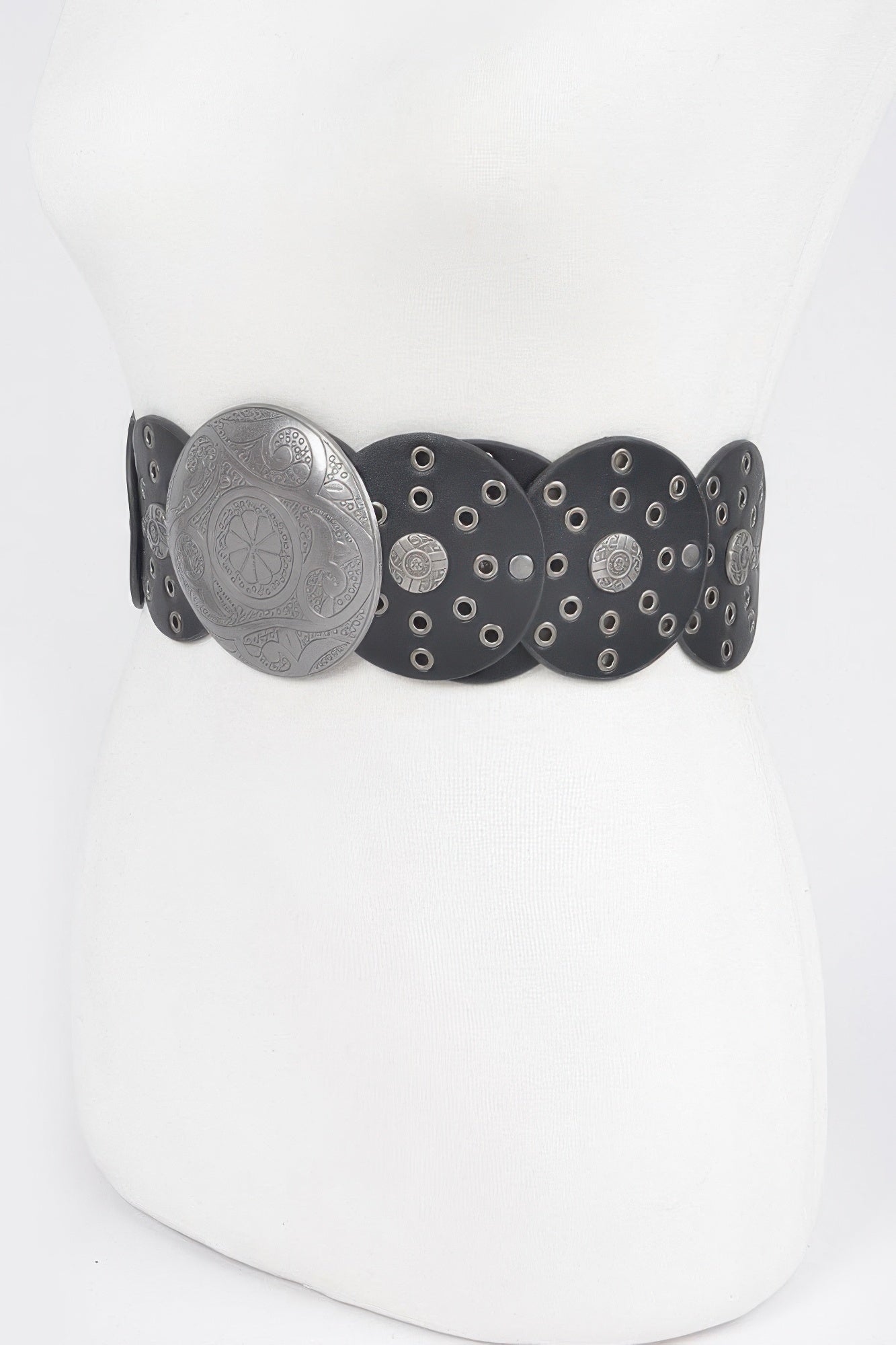 Multi Eyelet Western Faux Leather Belt Secondary image