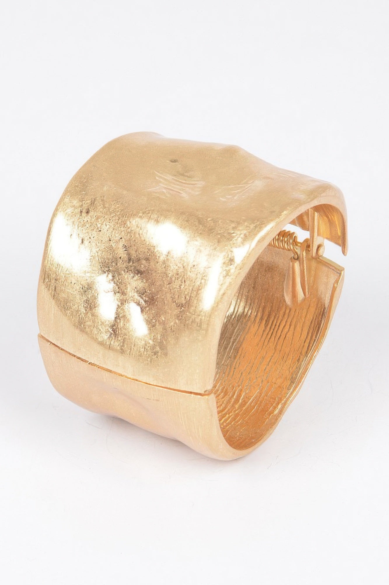 Gold Cast Metal Hinge Cuff Bracelet Secondary image