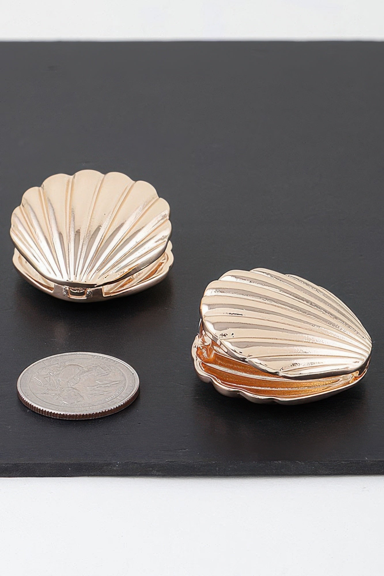 Clam Shell Metal Earrings Secondary image