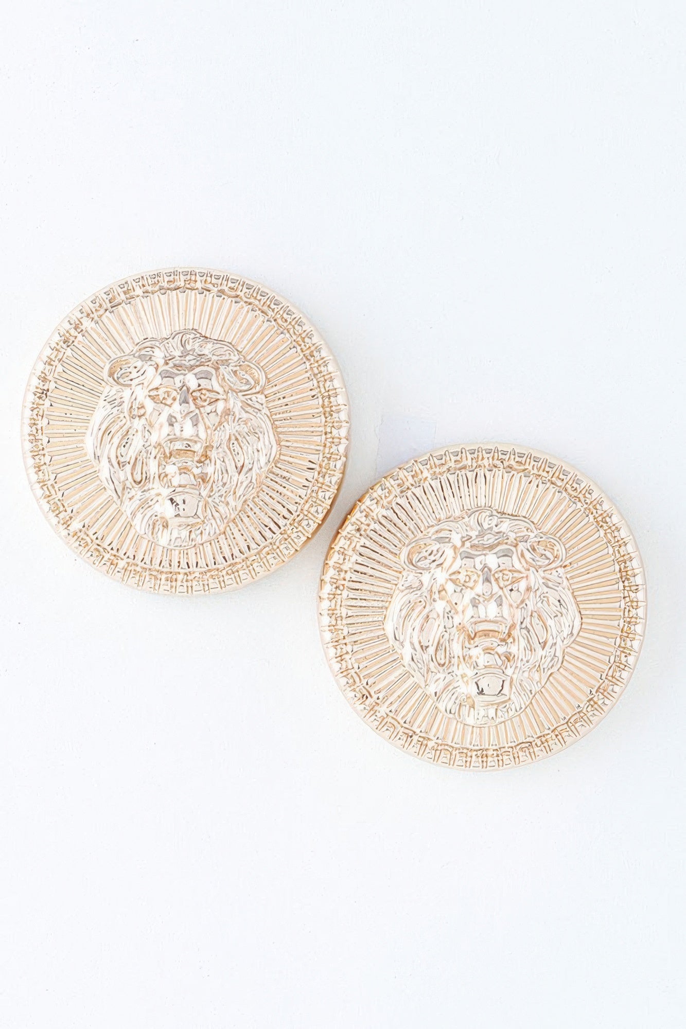 Lion Emblem Statement Stud Earrings Secondary image