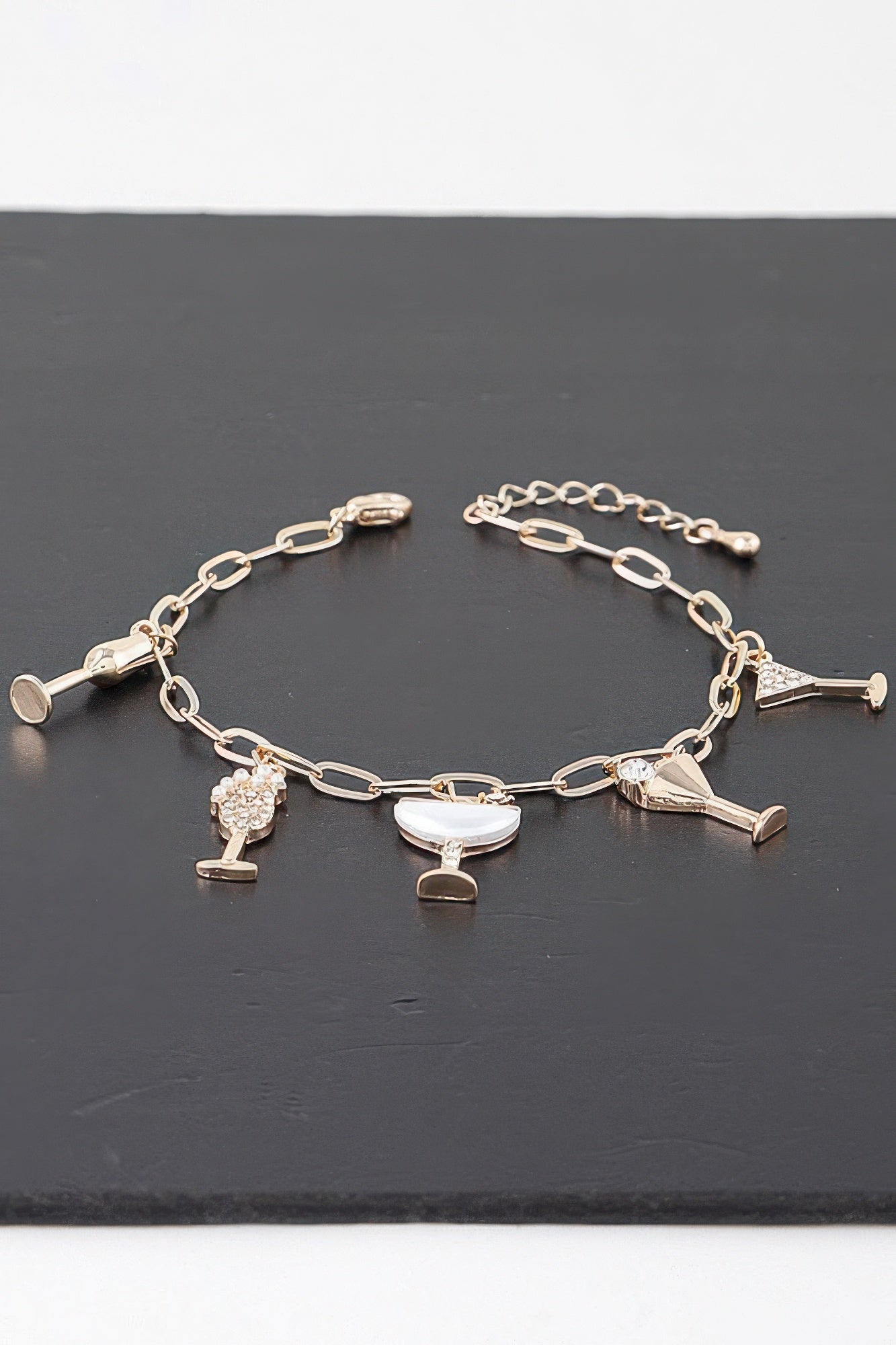 Gold-Tone Party Drink Charm Bracelet Secondary image