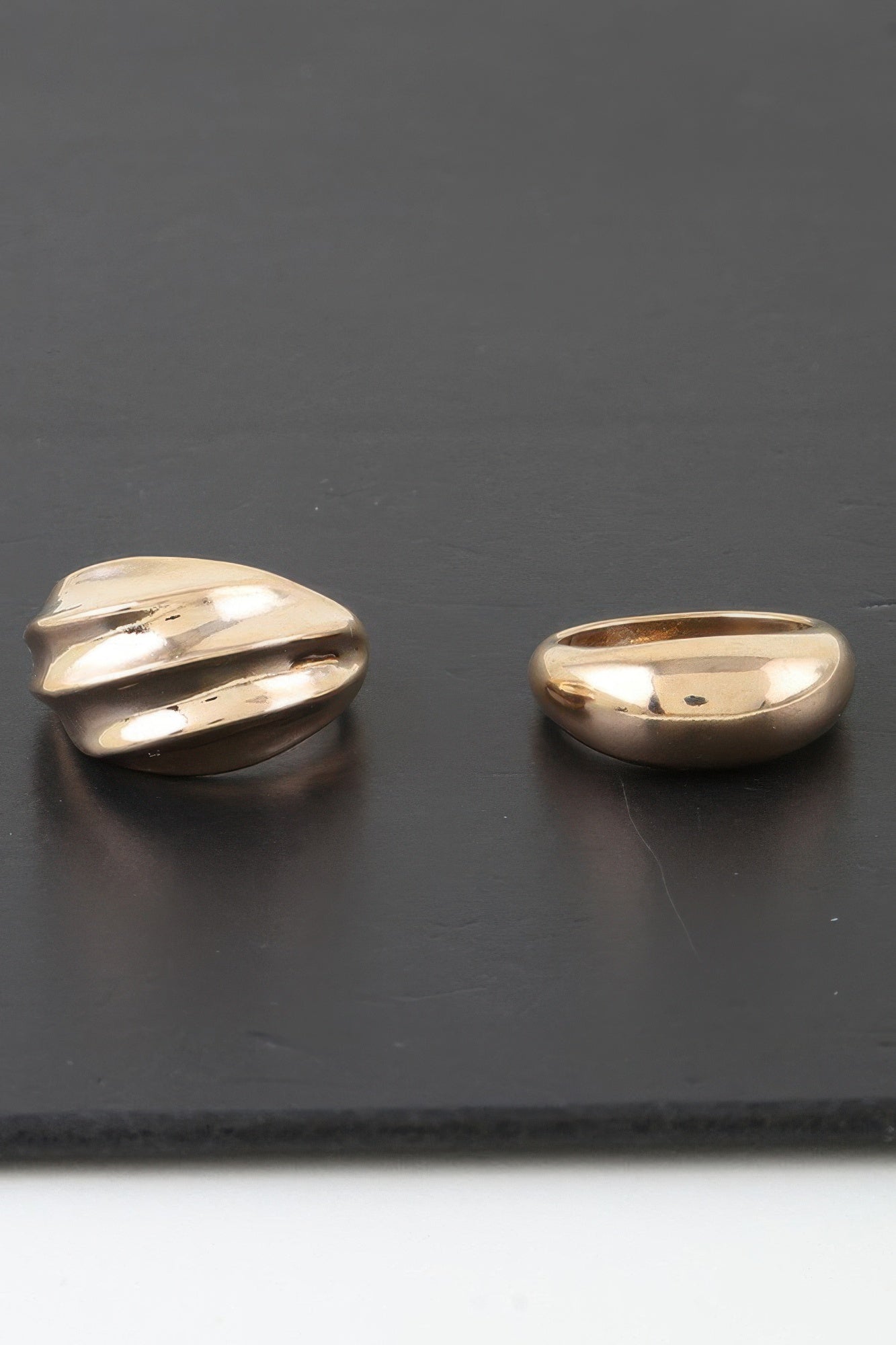 Polished Swirl Duo Rings in Gold or Silver Secondary image