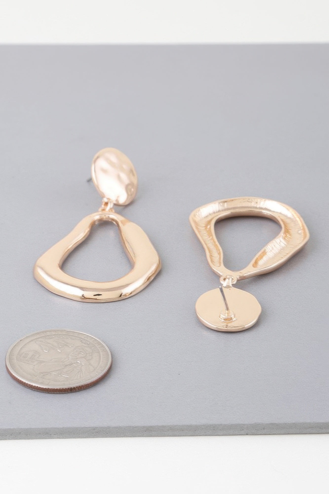 Polished Abstract Teardrop Drop Earrings Secondary image