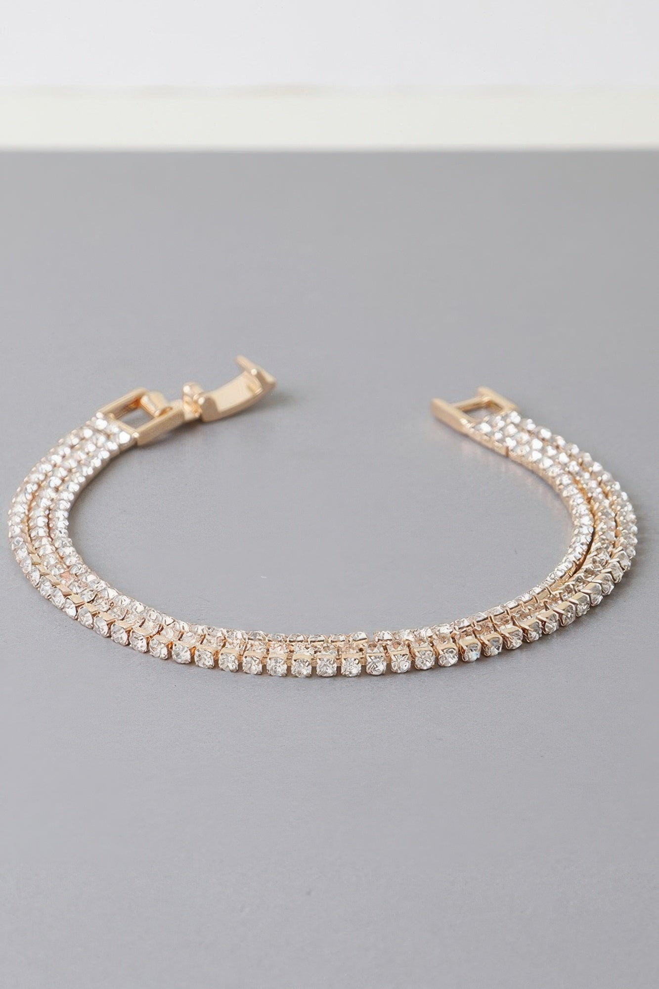 Triple-Row Clear Jewel Bracelet Secondary image