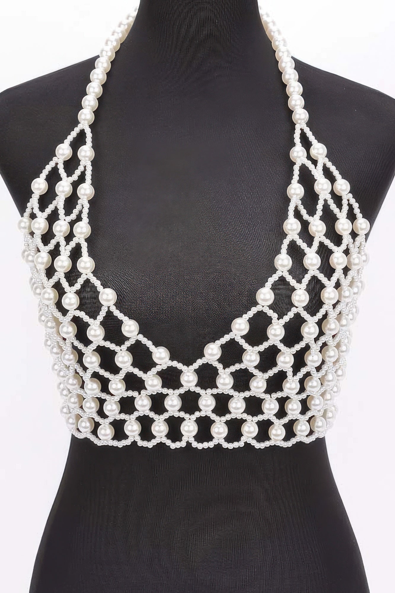 Faux Pearl Lattice Overlay Top Secondary image