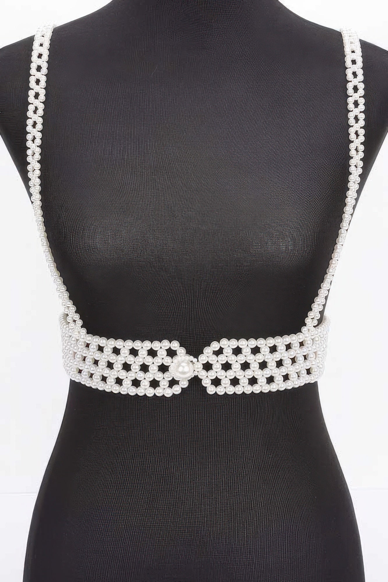 Cream Faux Pearl Body Harness Secondary image