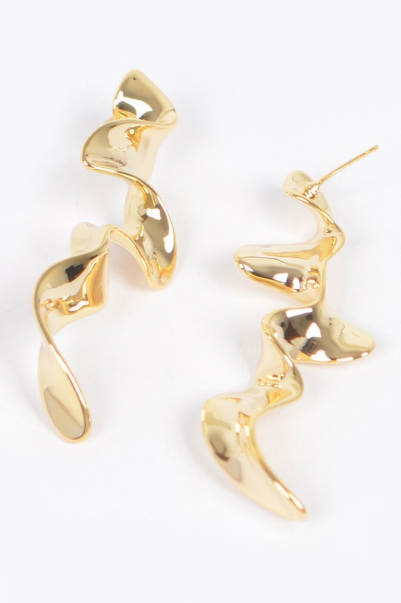 Sculptural Metal Twist Earrings Secondary image
