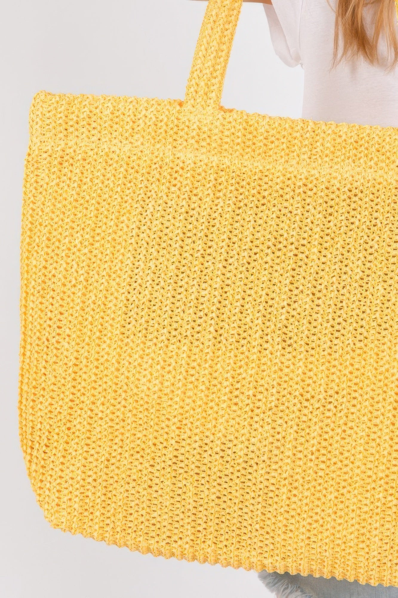 Crochet Straw Tote Bag Secondary image