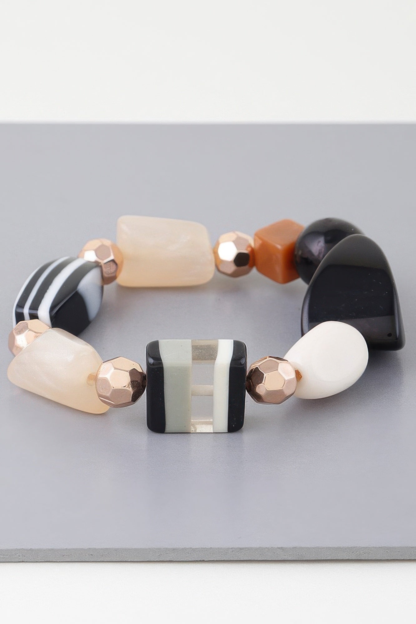 Multicolor Geometric Stone Statement Bracelet Secondary image