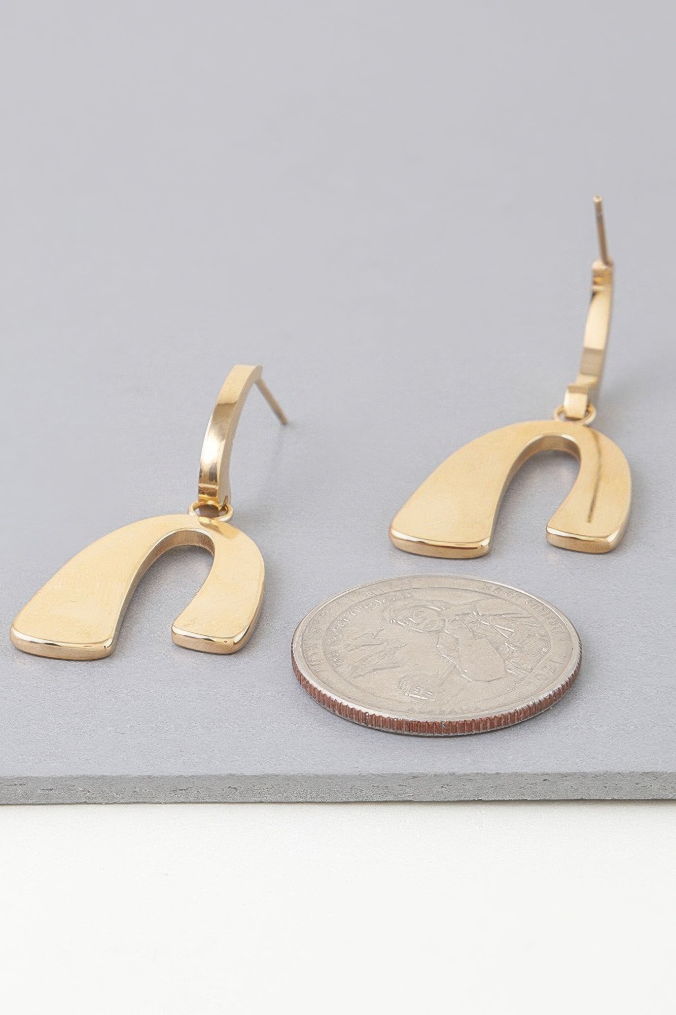 Modern Arch Drop Earrings Secondary image