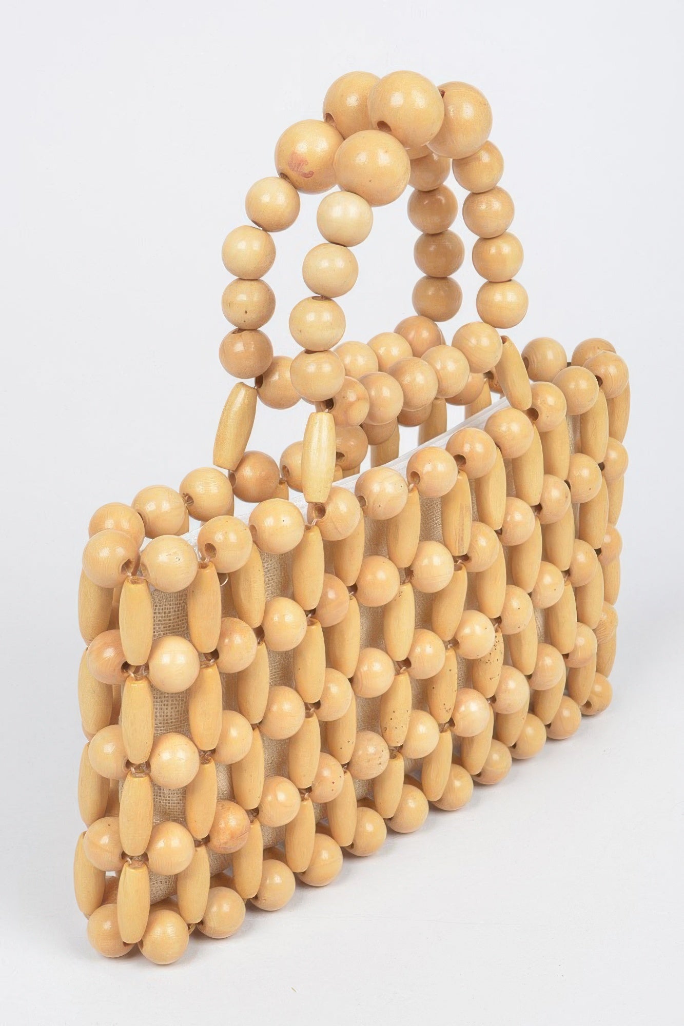 Natural Bamboo Beaded Handle Clutch Secondary image