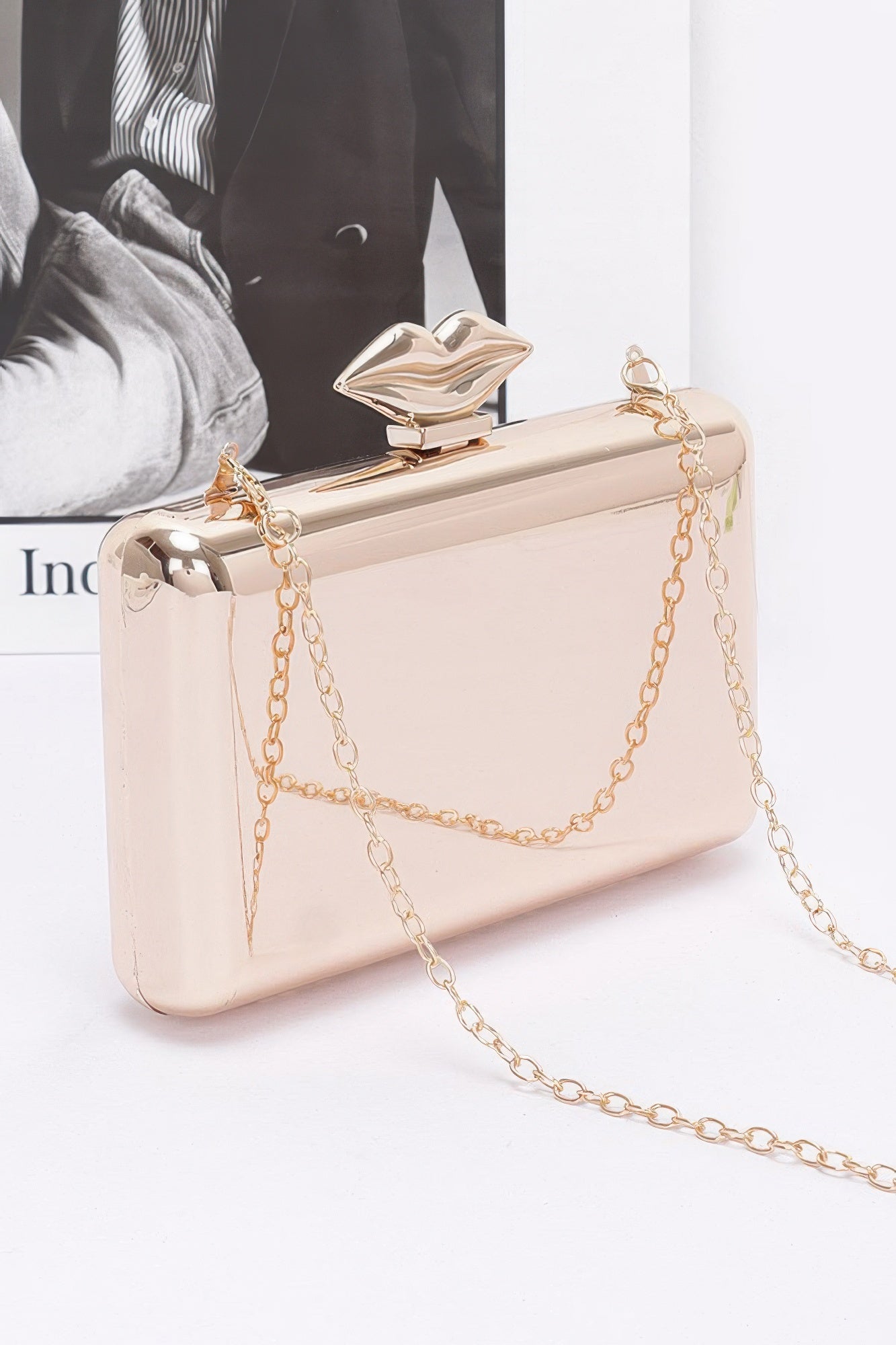 Metal Frame Clutch With Chain Strap Secondary image