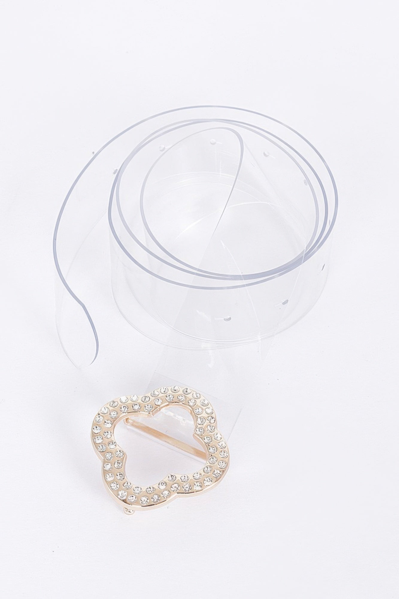 Clear PVC Belt with Rhinestone Buckle Secondary image