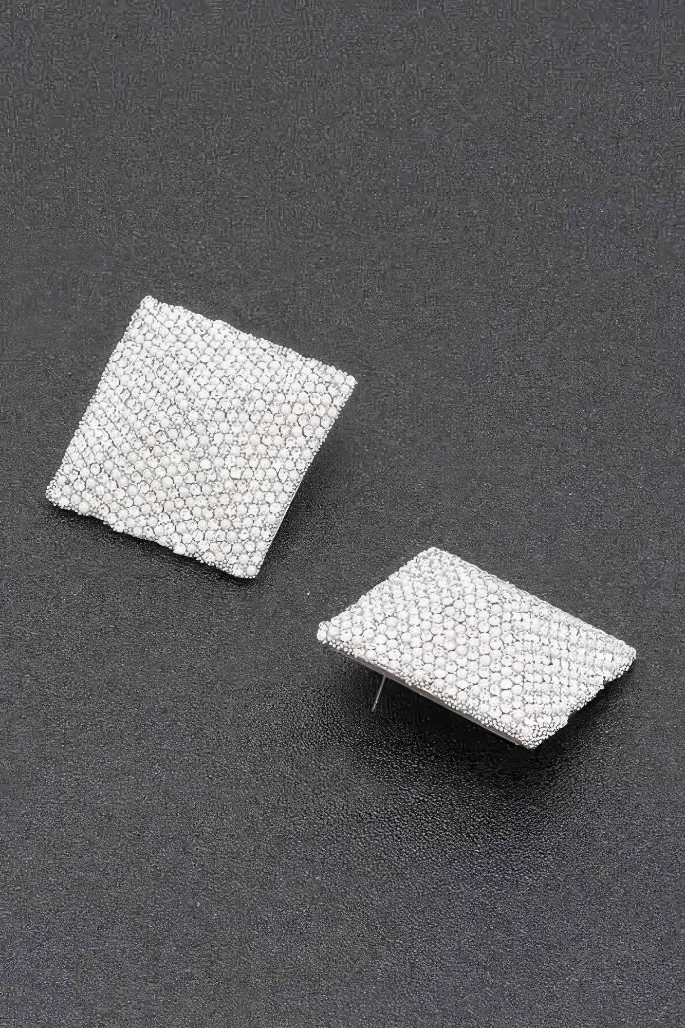 Square Rhinestone Stud Earrings in Gold or Silver Secondary image