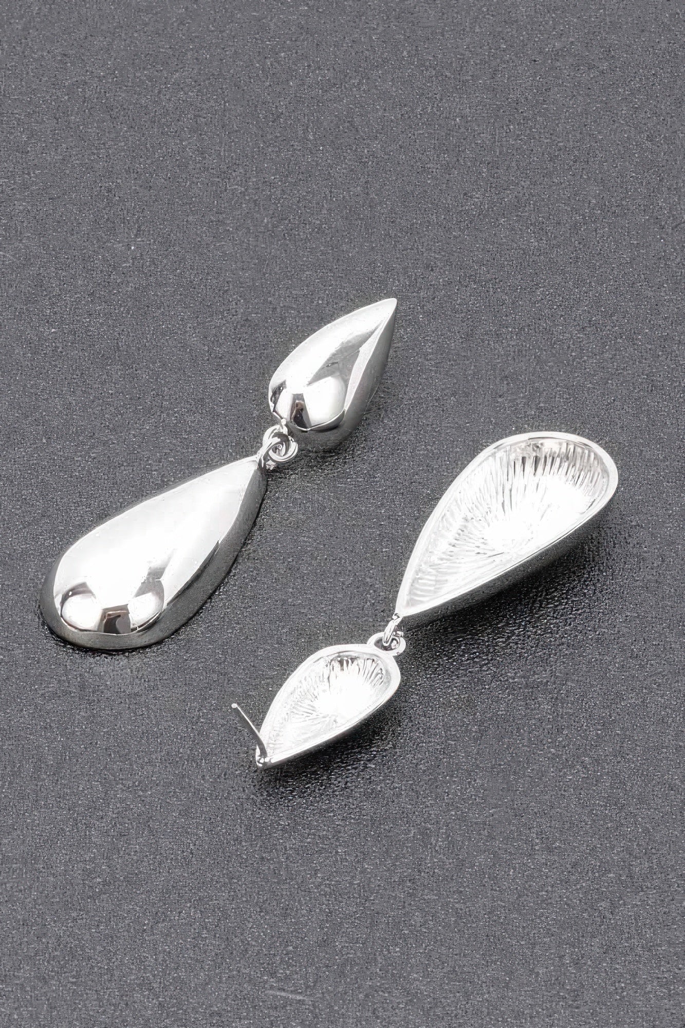 Metal Teardrop Drop Earrings Secondary image