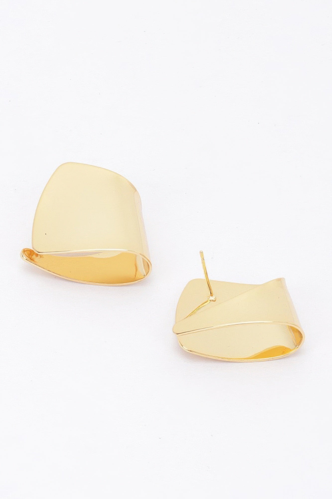 Gold-Plated Metal Stud Earrings with Sterling Silver Posts Secondary image