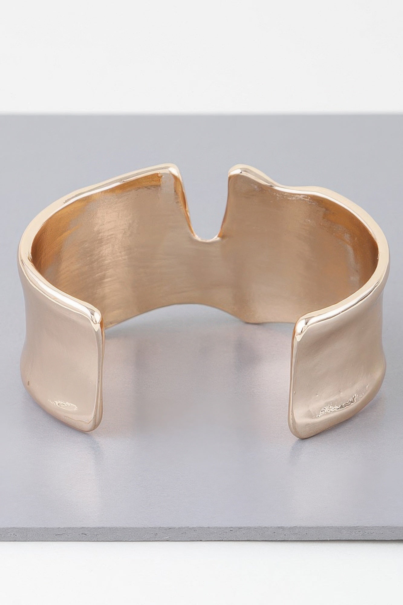 Gold Abstract Wave Metal Cuff Bracelet Secondary image