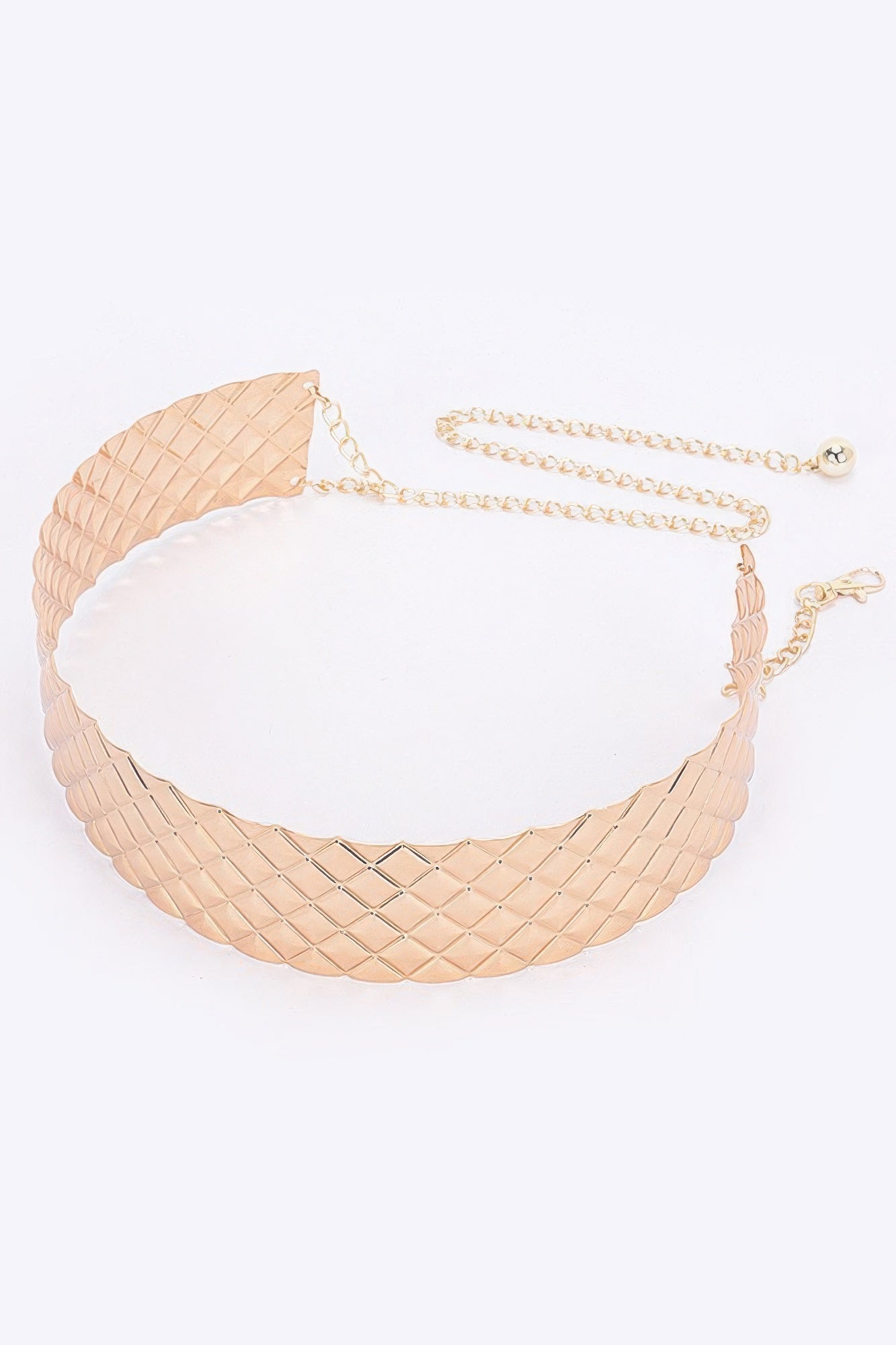 Wide Textured Metal Waist Belt Secondary image