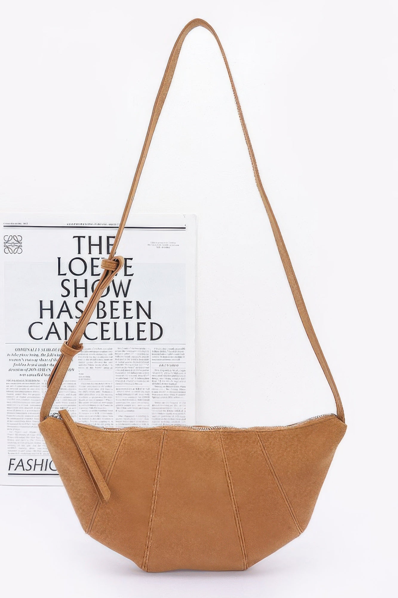 Faux Suede Crescent Shoulder Bag Secondary image