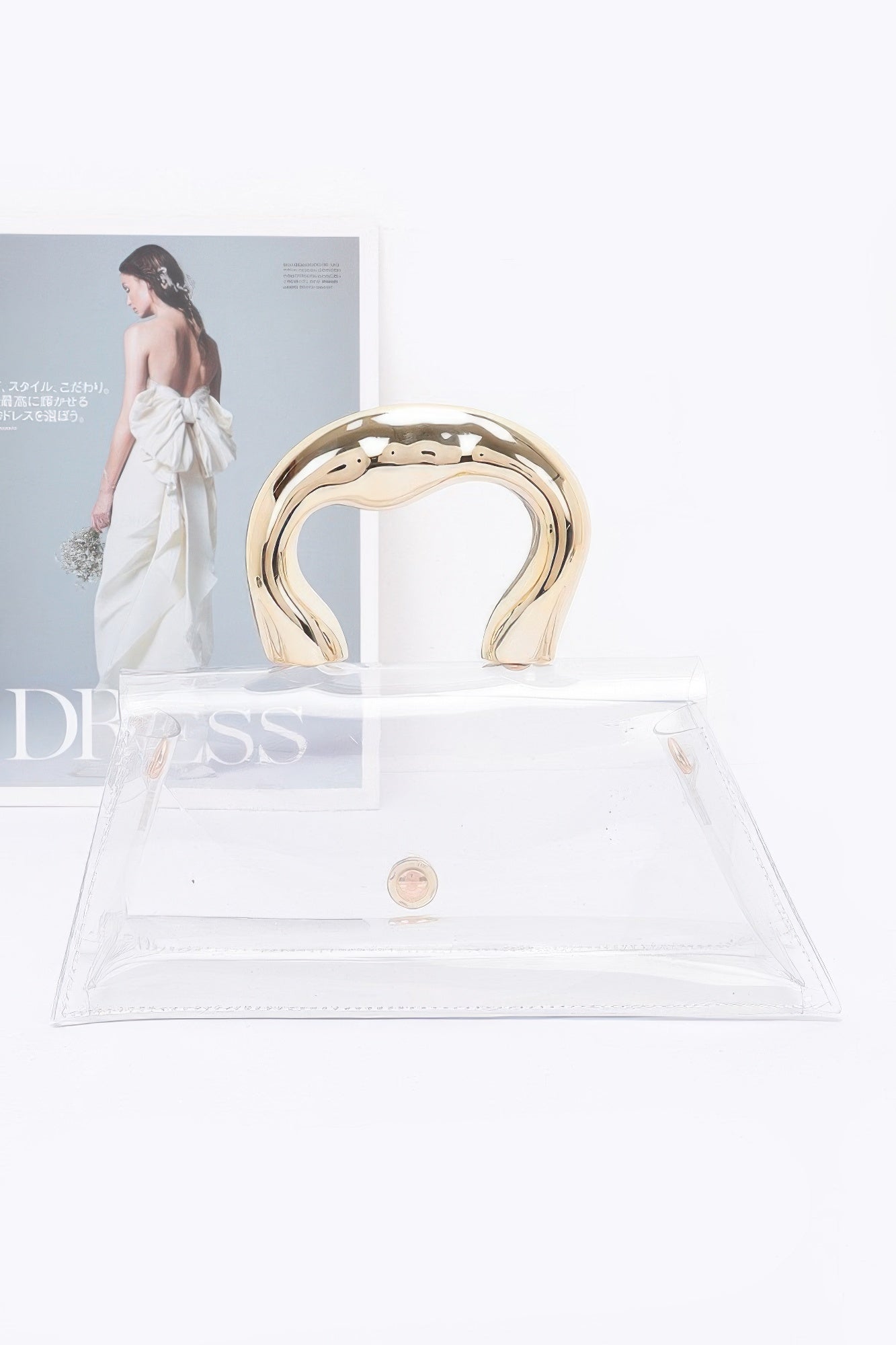 Clear PVC Flap Handbag With Metal Handle Secondary image