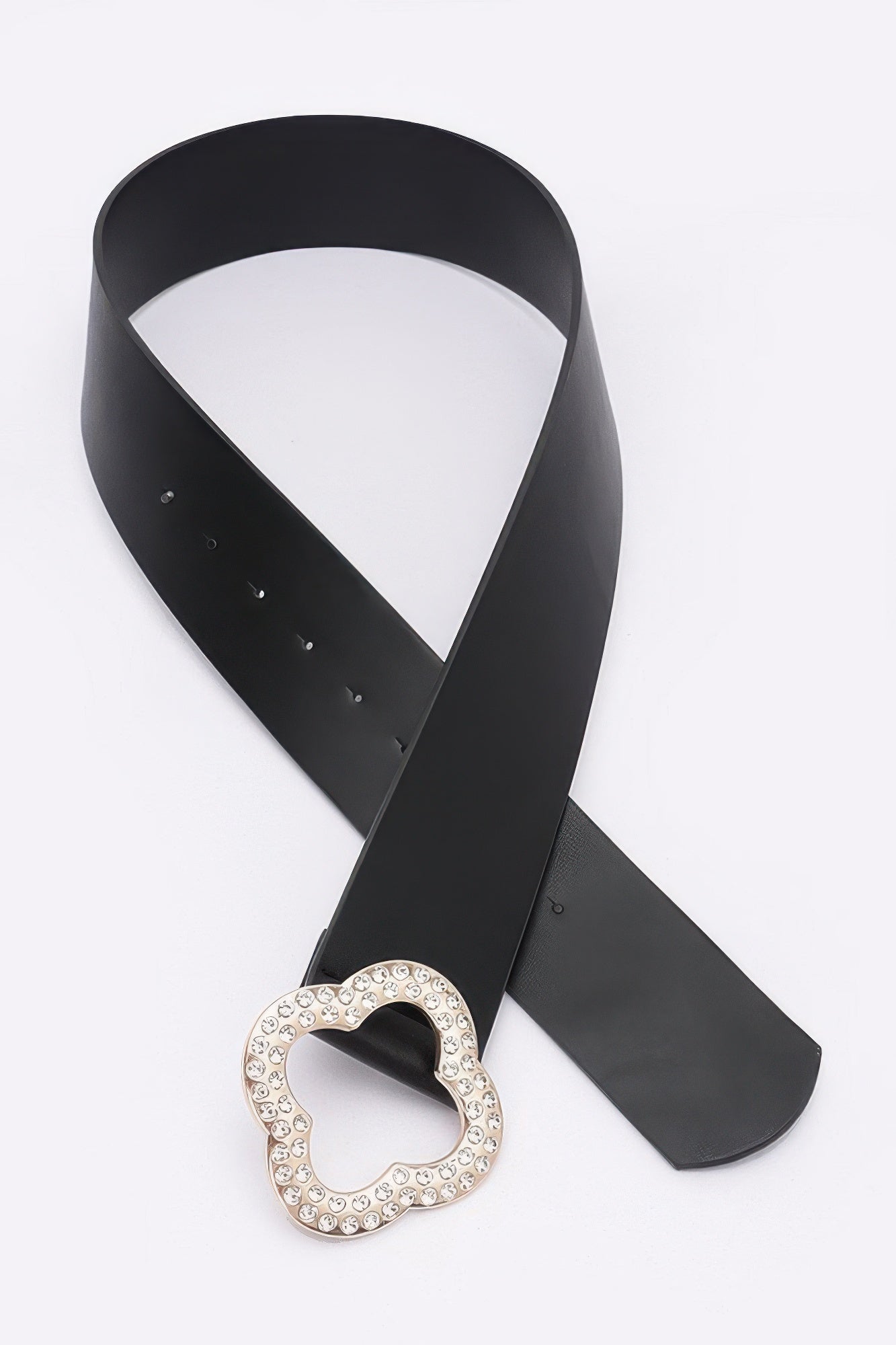 Rhinestone Buckle Metallic Stretch Belt Secondary image