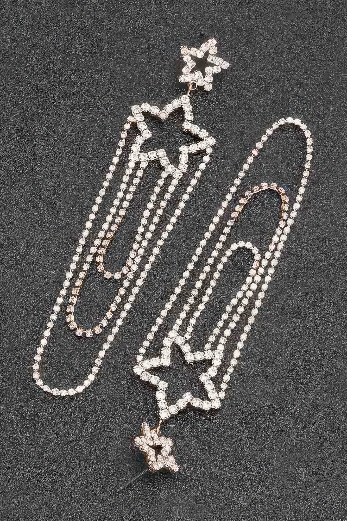 Rhinestone Star Fringe Drop Earrings Secondary image