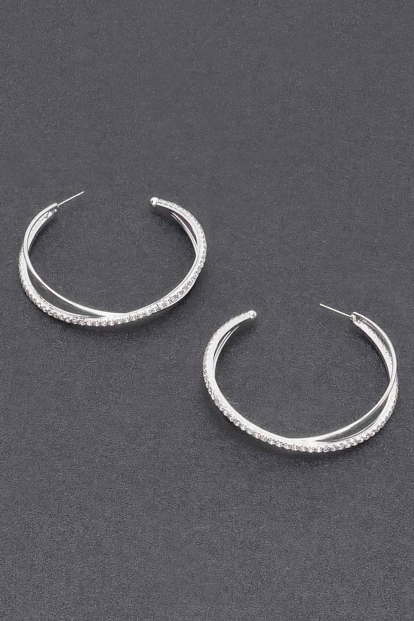 Sparkling Rhinestone Hoop Earrings Secondary image