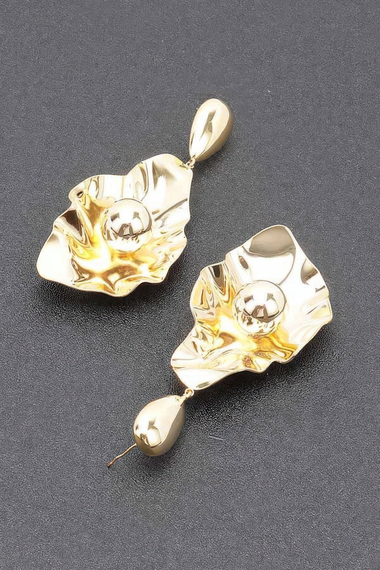 Sculptural Gold-Plated Metal Drop Earrings Secondary image