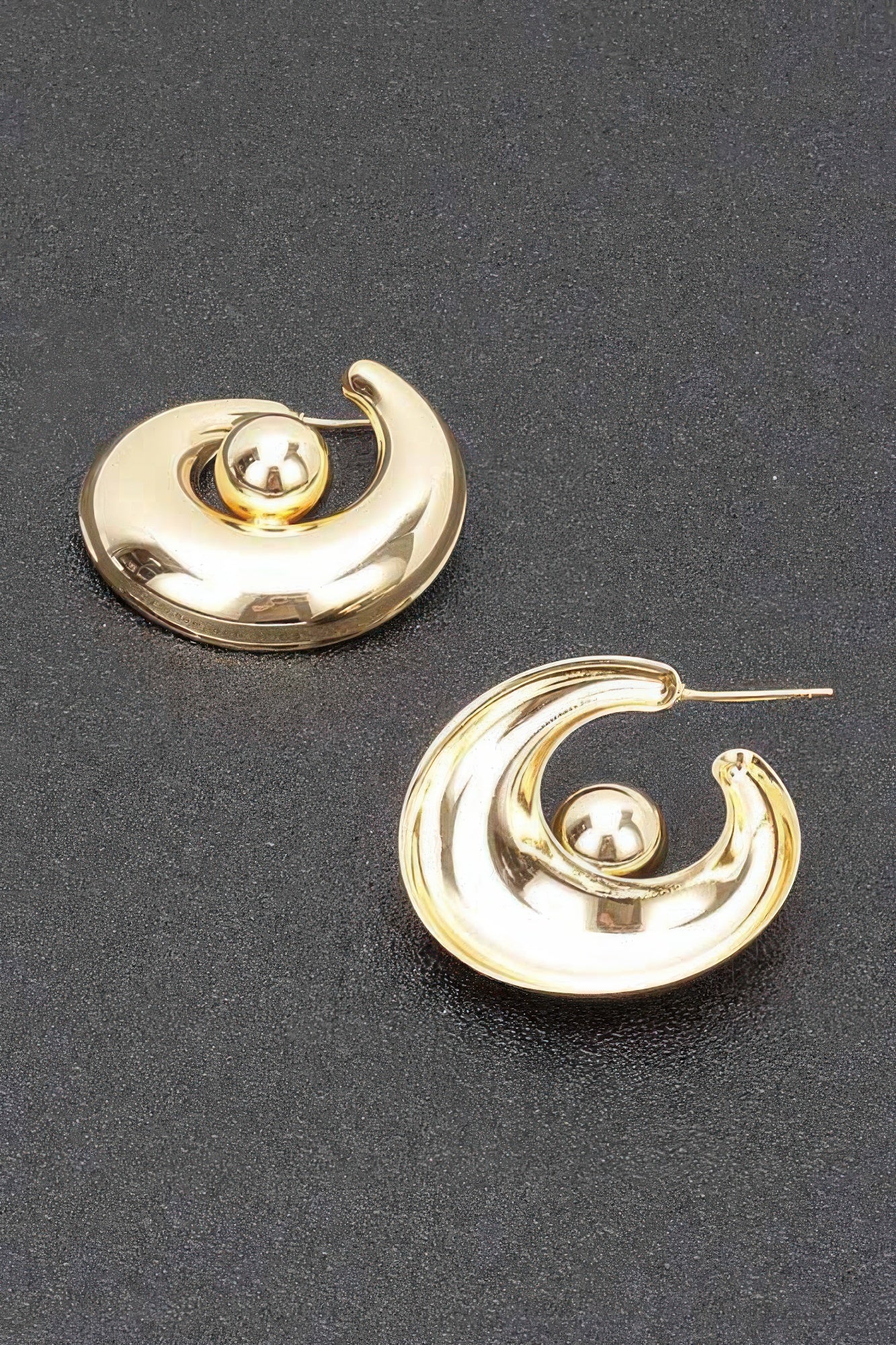 Gold-Plated Spiral Disc Earrings Secondary image