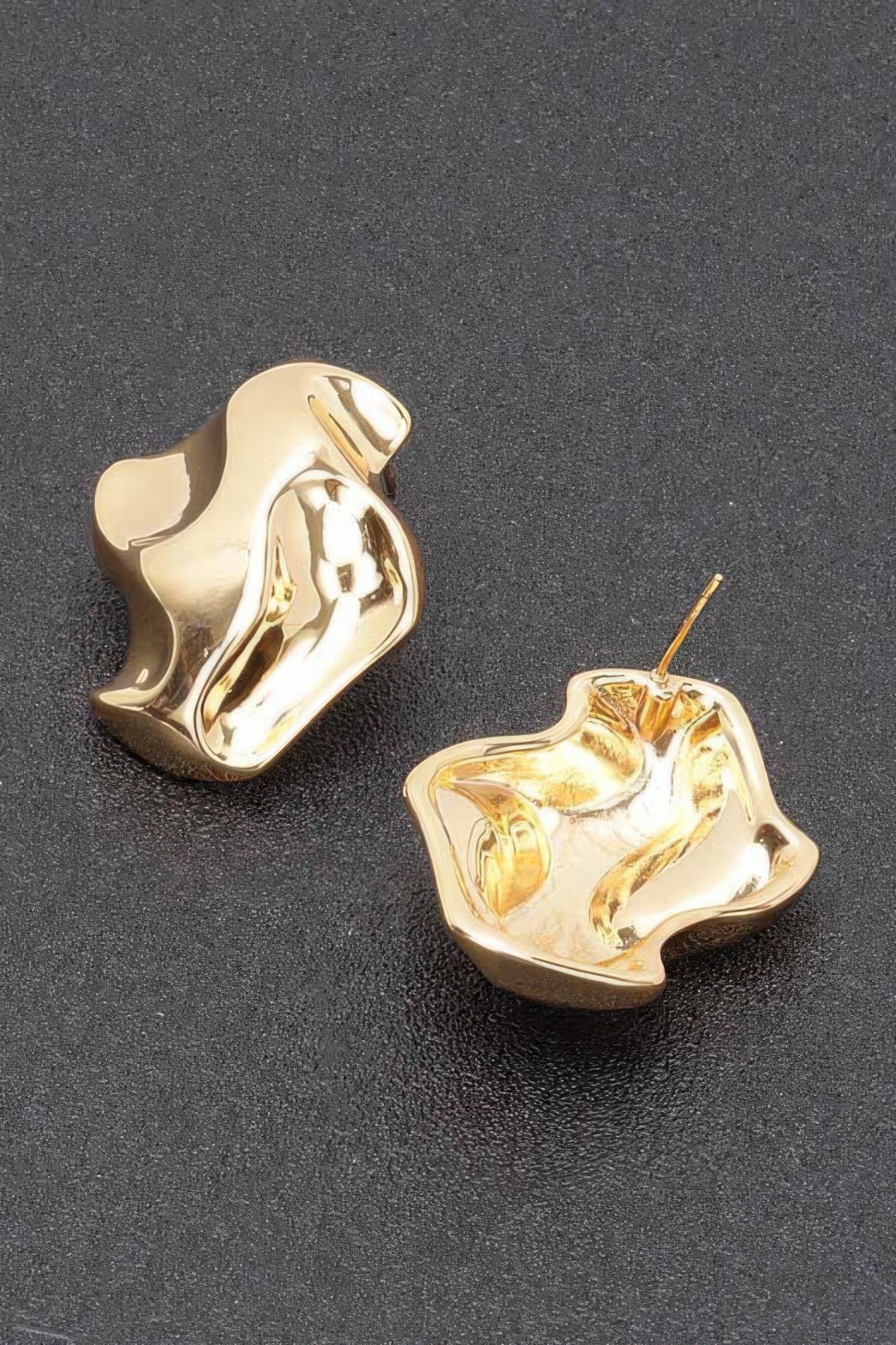 Sculptural Metal Earrings in Gold or Silver Secondary image