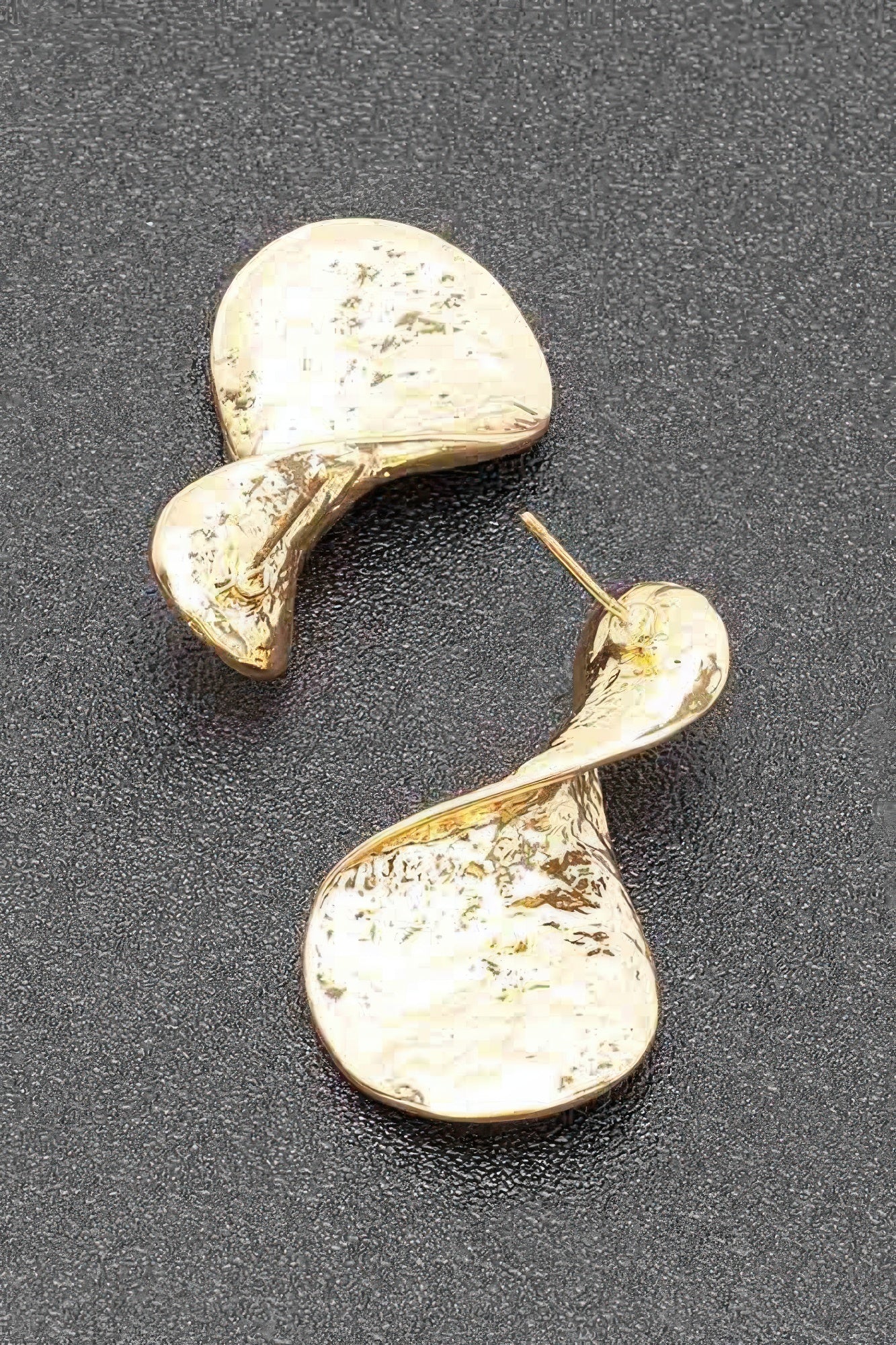 Gold-Plated Sculpted Double-Drop Earrings Secondary image